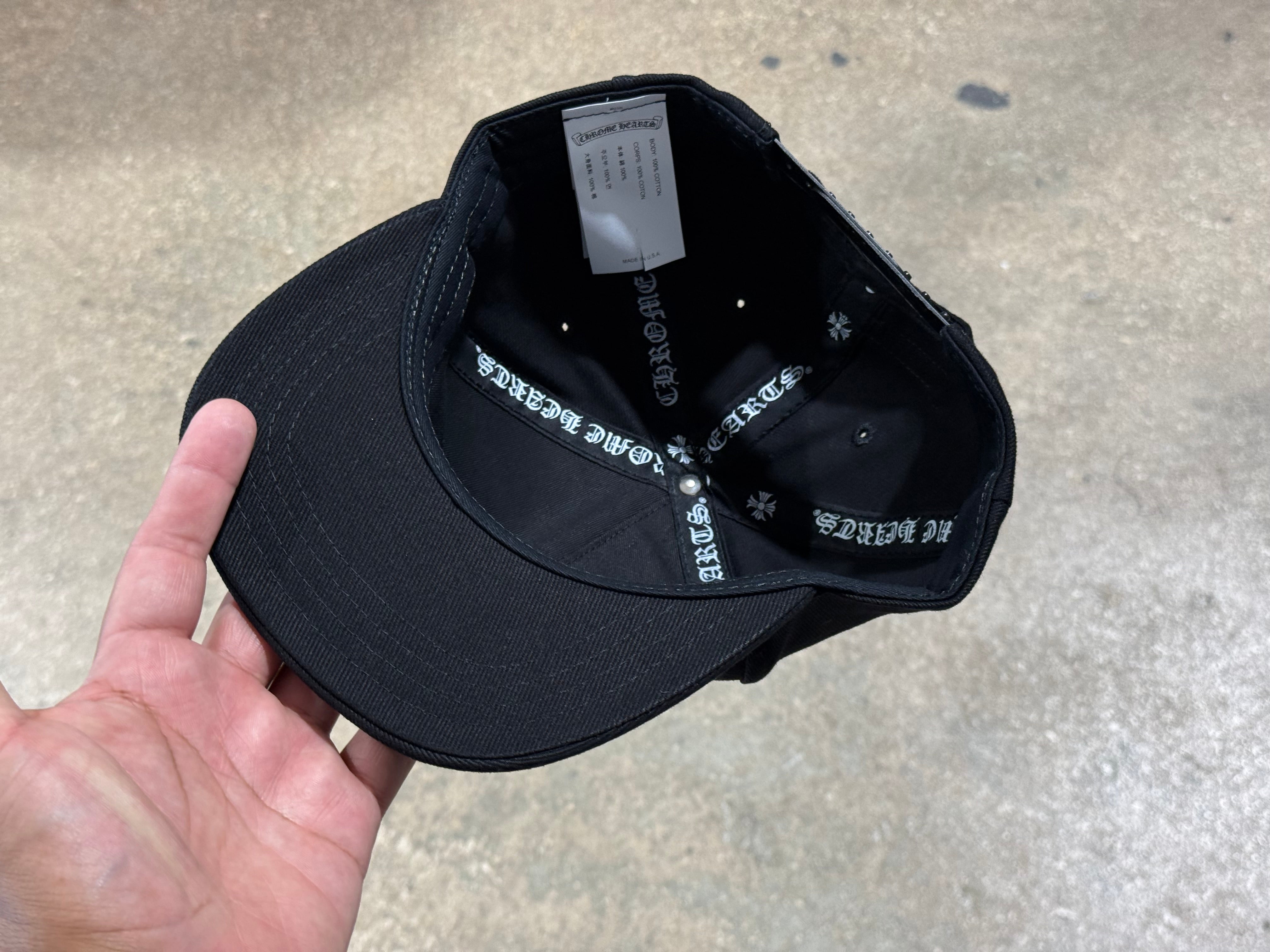 Chrome Hearts Vertical Logo Baseball Hat - Black
