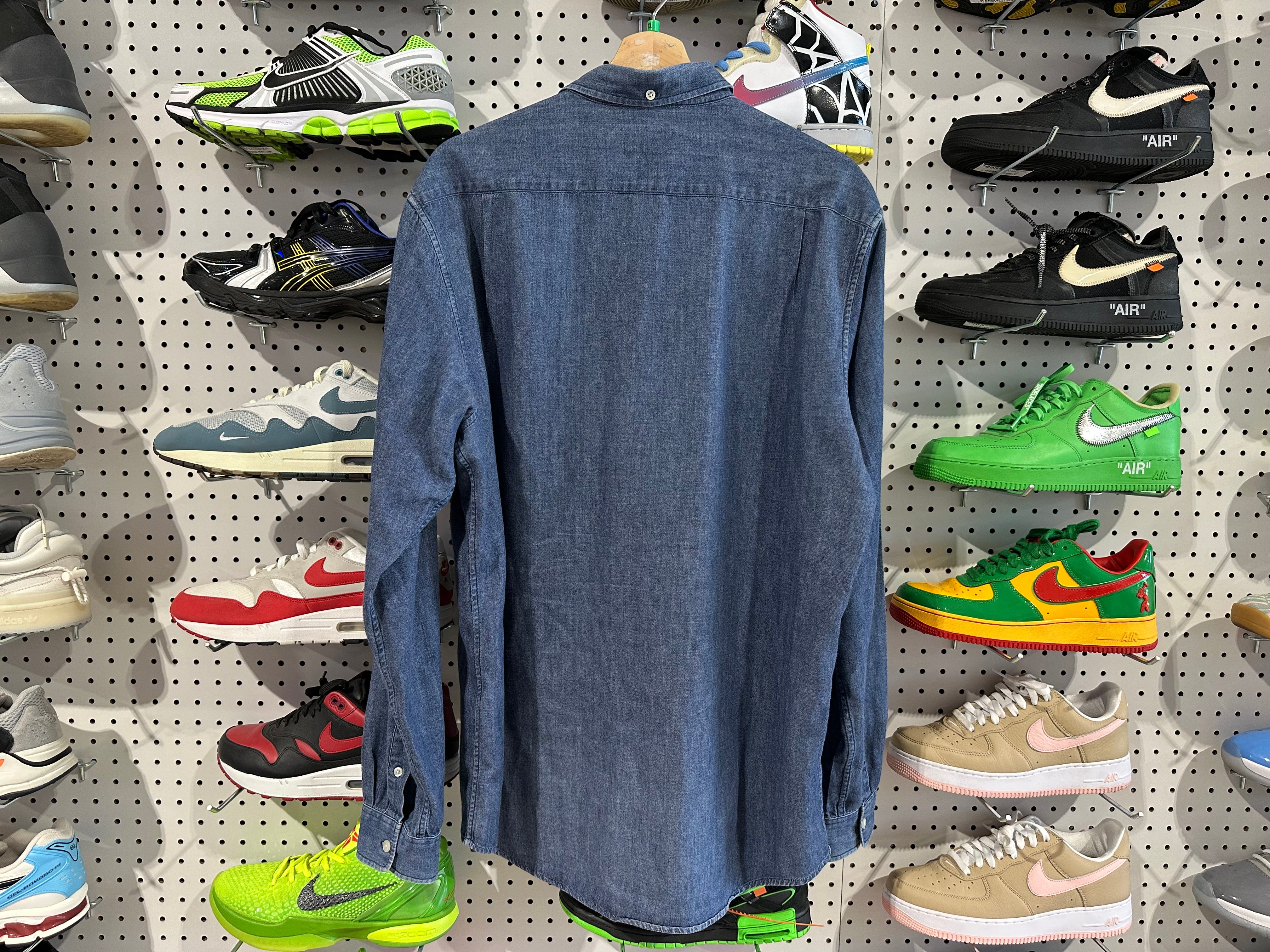 USED Supreme Oxford Shirt - Dark Washed Denim Size XL