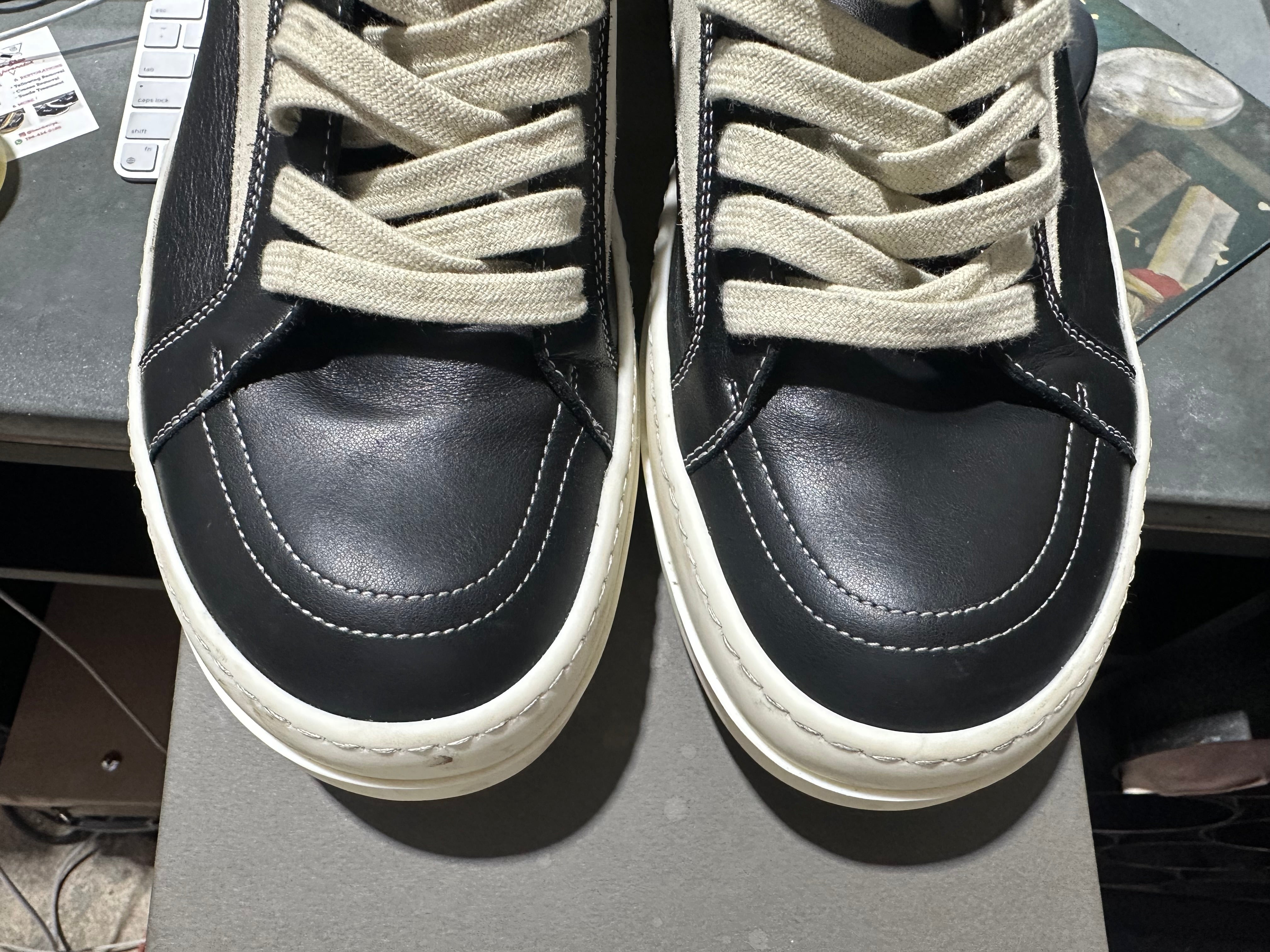 Rick Owens Mainline Vintage Leather Low Sneaker - Black Size 43EU/10US
