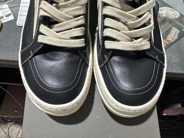 Rick Owens Mainline Vintage Leather Low Sneaker - Black Size 43EU/10US