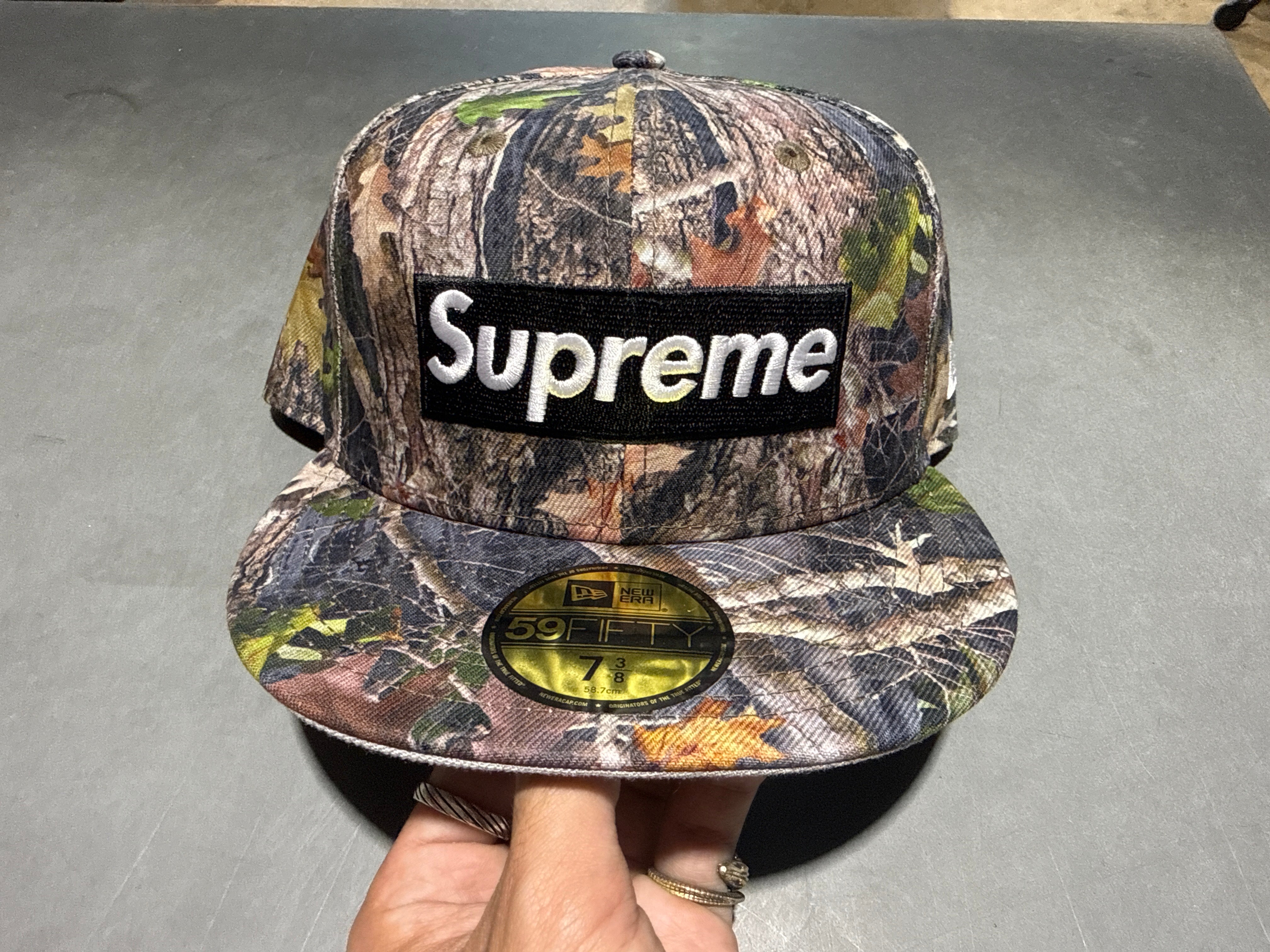 NEW Supreme Ghostface Box Logo New Era 59Fifty Cap - Camo Size 7 3/8