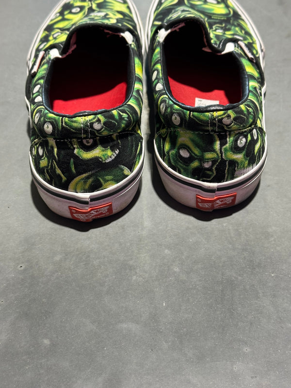 Vans x Supreme Skull Pile Slip On - Black/Green Size 9