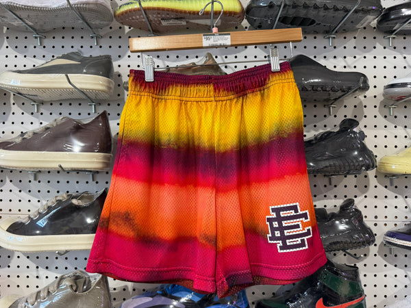NEW Eric Emanuel Horizontal Stripes Shorts - Orange/Muti Size Small