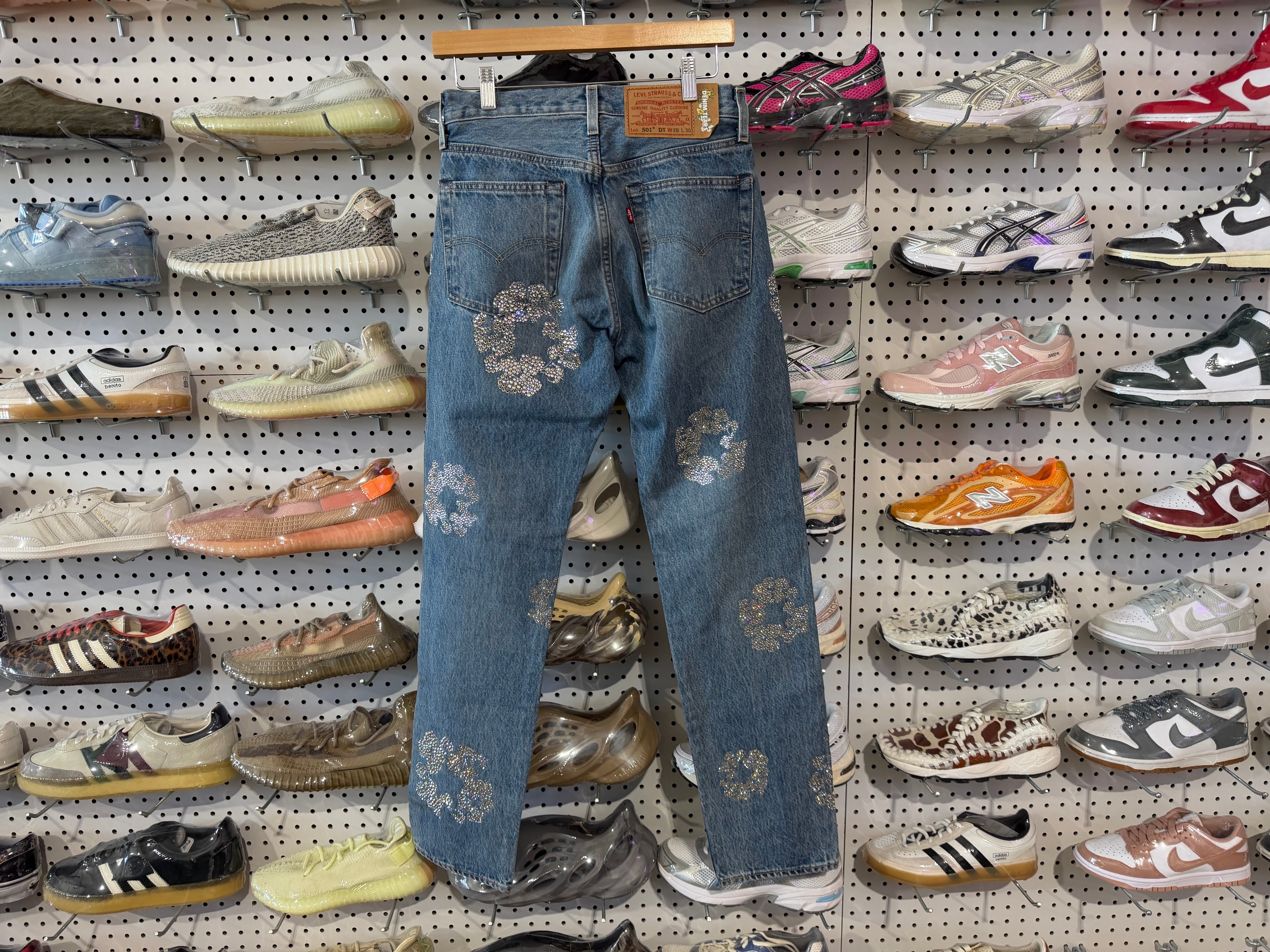 New Denim Tears Cotton Rhinestone Denim Jean - Blue Size 29W / 30L