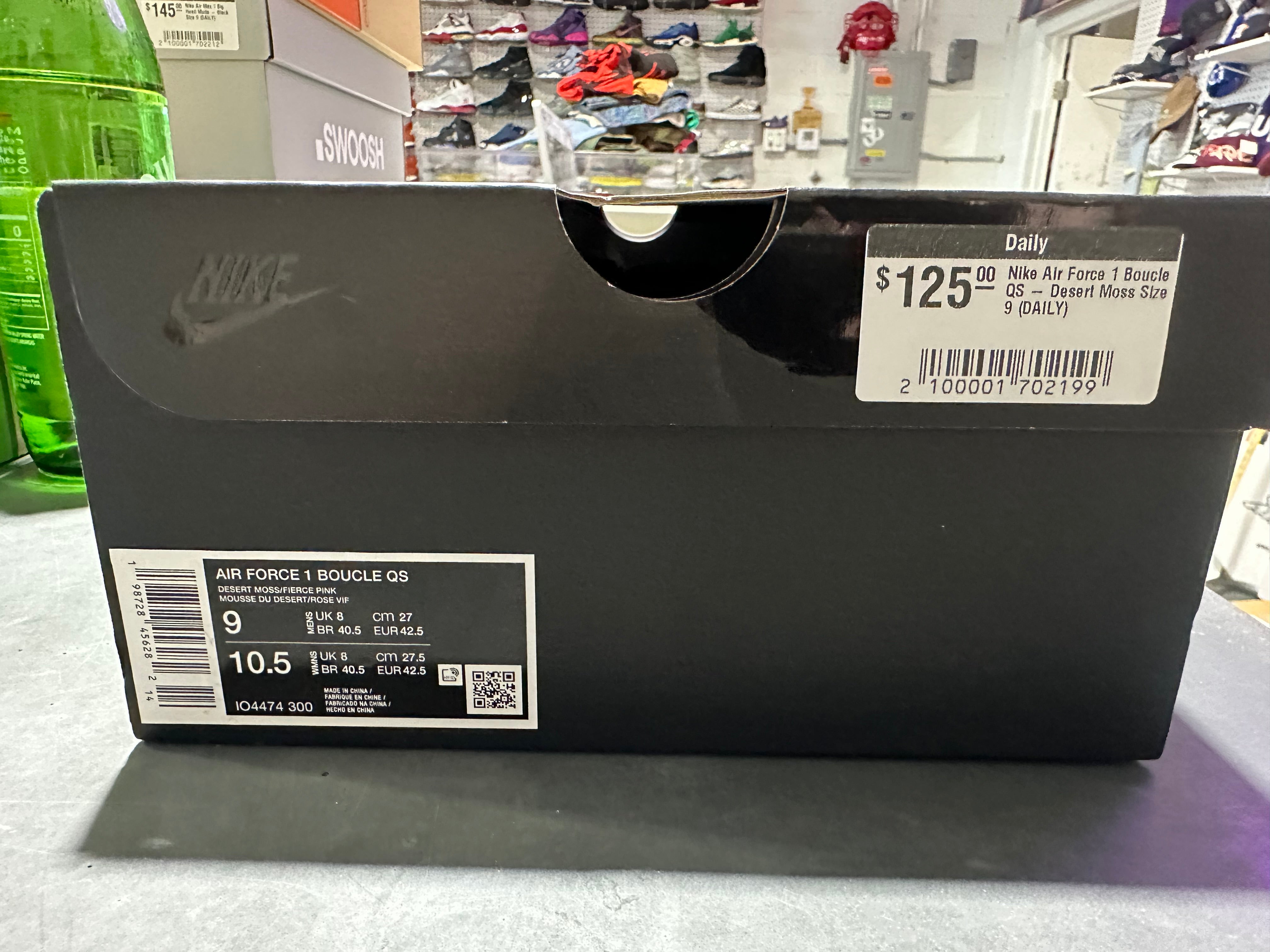 Nike Air Force 1 Boucle QS - Desert Moss Size 9