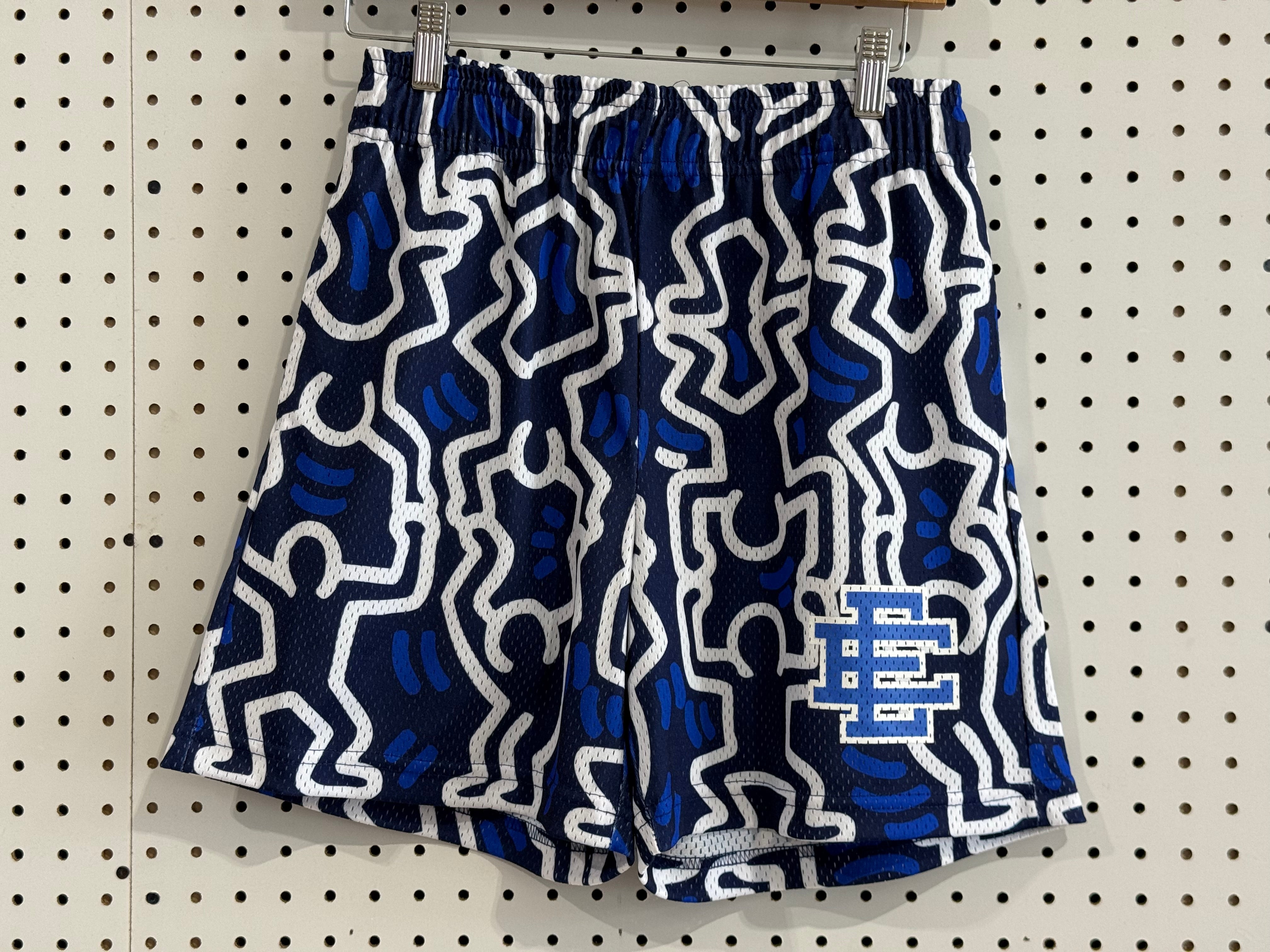 NEW Eric Emanuel x Keith Haring Shorts - Blue Size Small