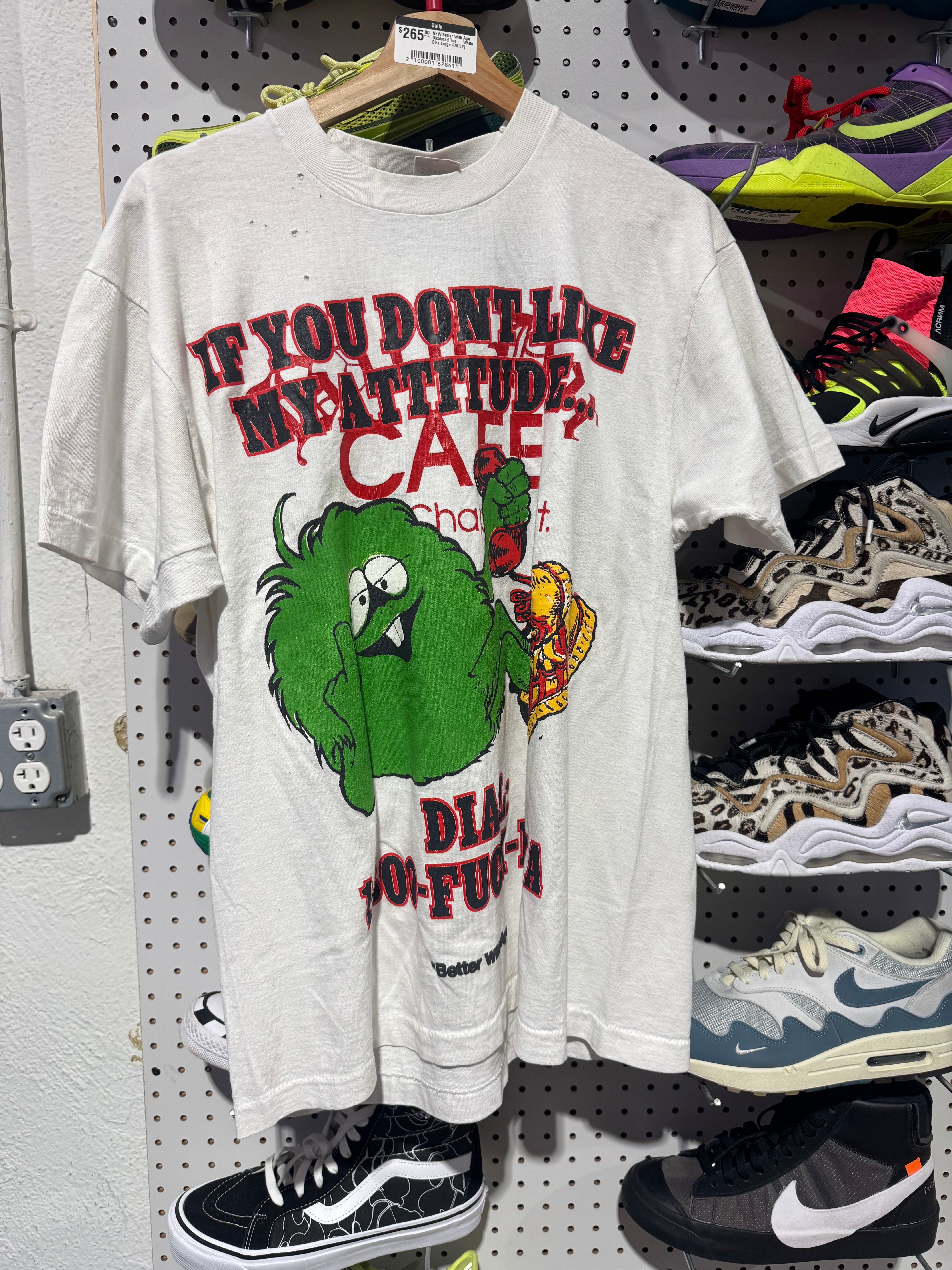 NEW Better With Age Dickhead Tee - White Size Large