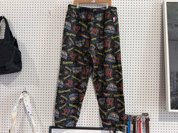 NEW Supreme x Mitchell & Ness Denver Nuggets Zip Up Sweatpants - Black Size XXL