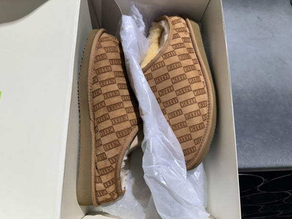 NEW Kith Kithmas Monogram Sherling Slipper Loft - Brown Size 42 / Size 9