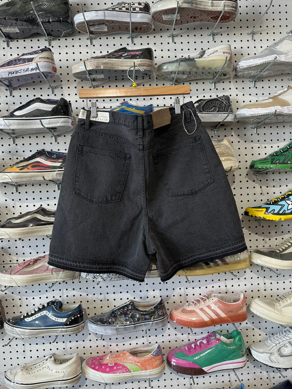 NEW Kuro Denim Outside Pocket Denim Shorts - Black Size 34