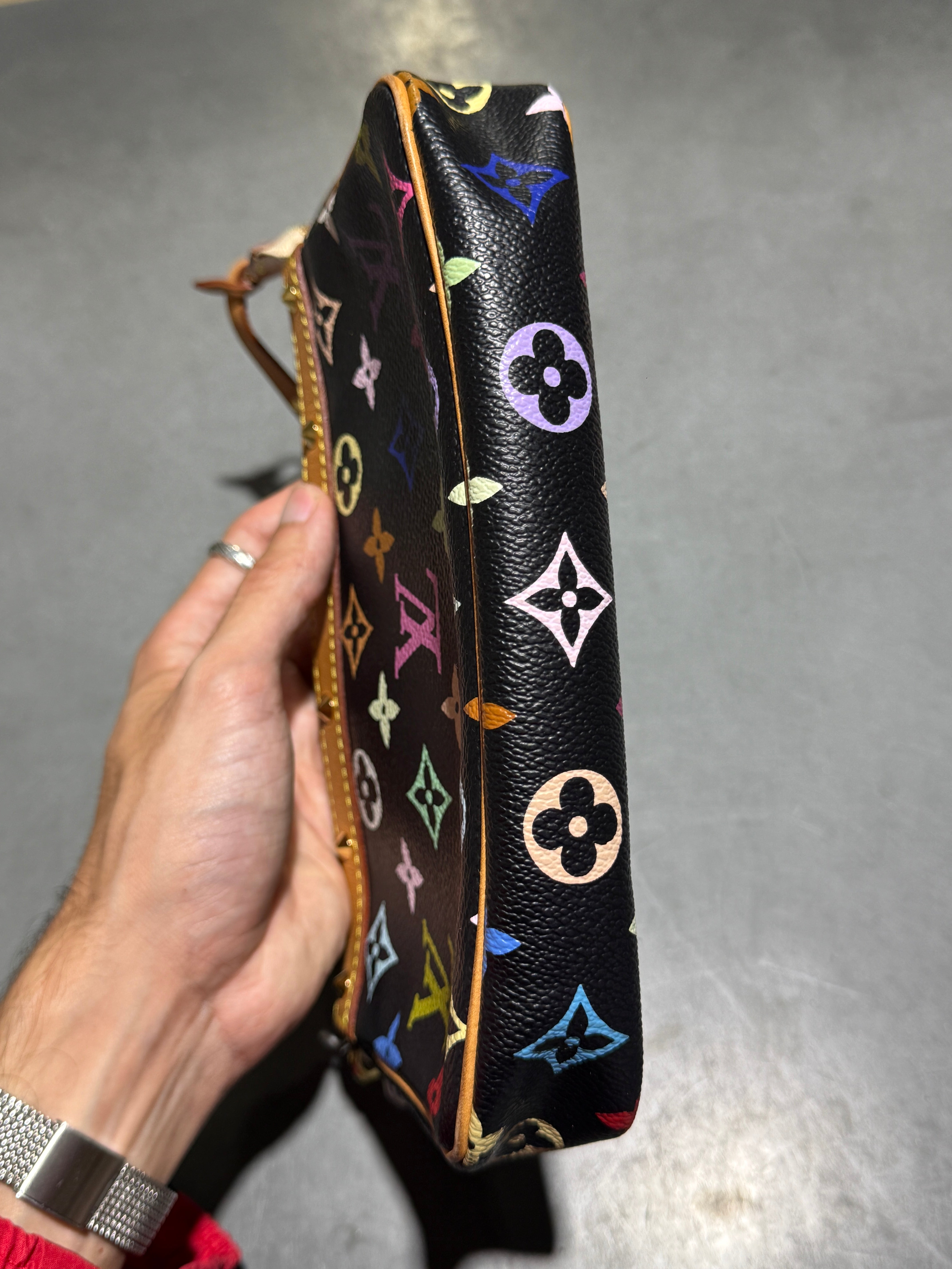 Clean 2000s Louis Vuitton x Murakami Pouchette Bag - Black/Multi