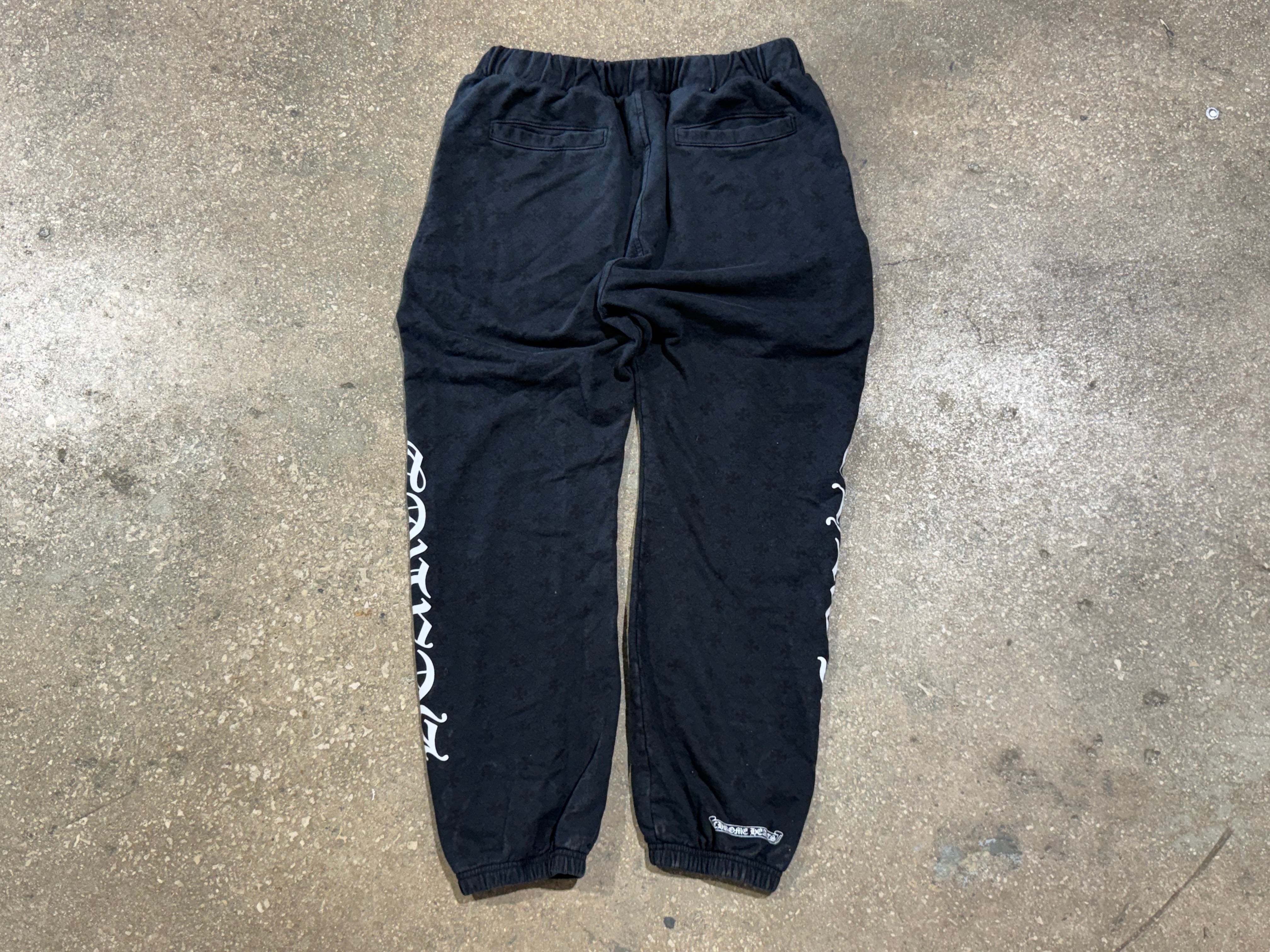 USED Chrome Hearts Monogram Sweatpants - Black Size XXL