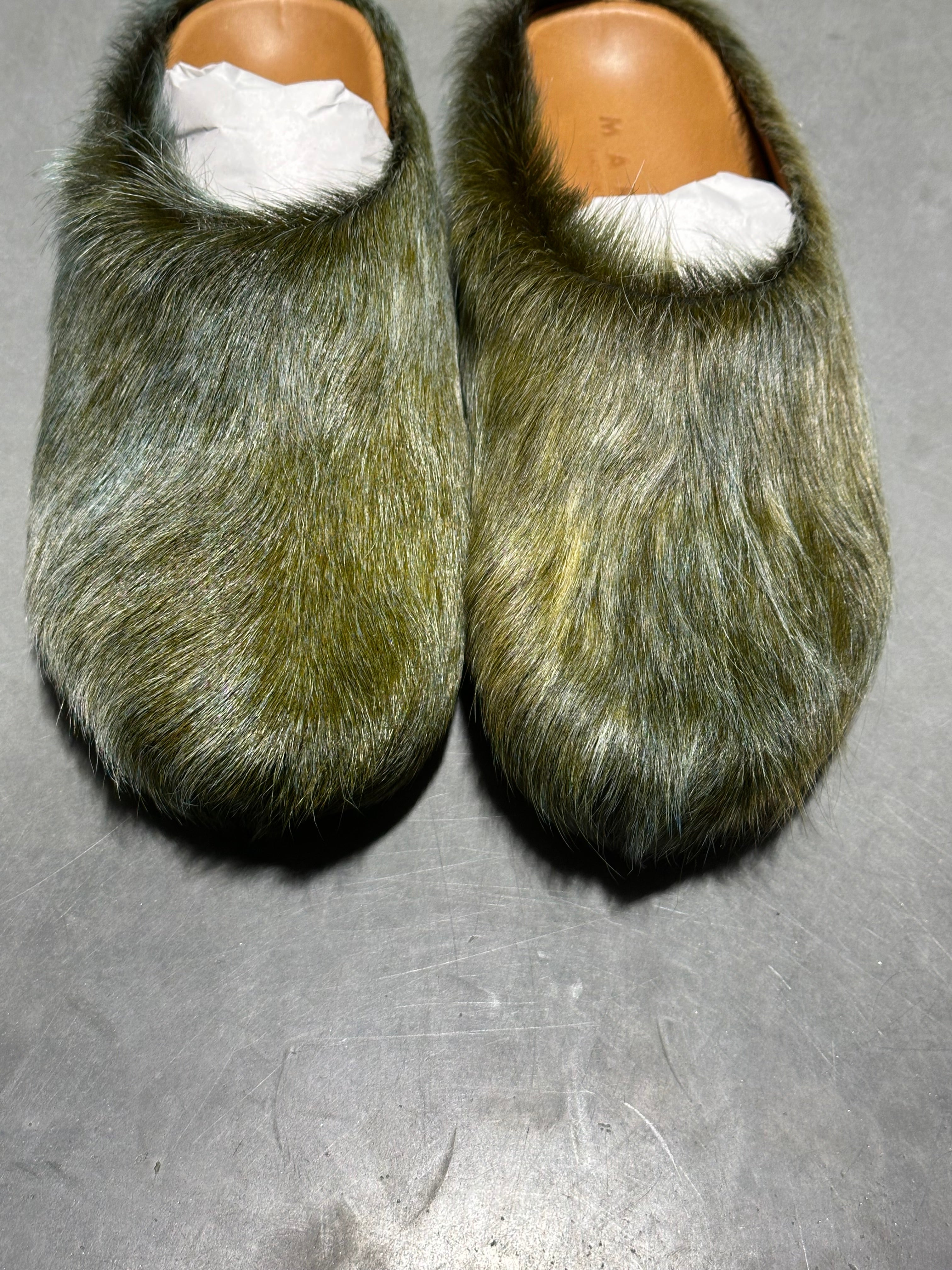 NEW Marni Fussbett Sabot Slip on Slides - Dark Green Size 41/ US 8