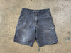 USED Carhartt Distressed Shorts - Grey Size 34