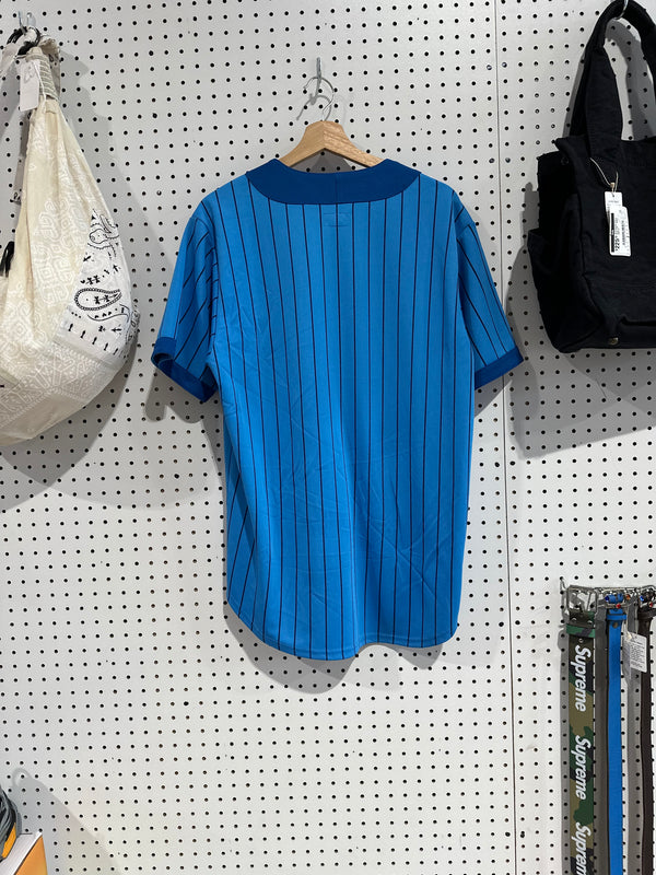 Clean Supreme Vertical Logo Baseball Jersey - Blue/yellow Size Medium