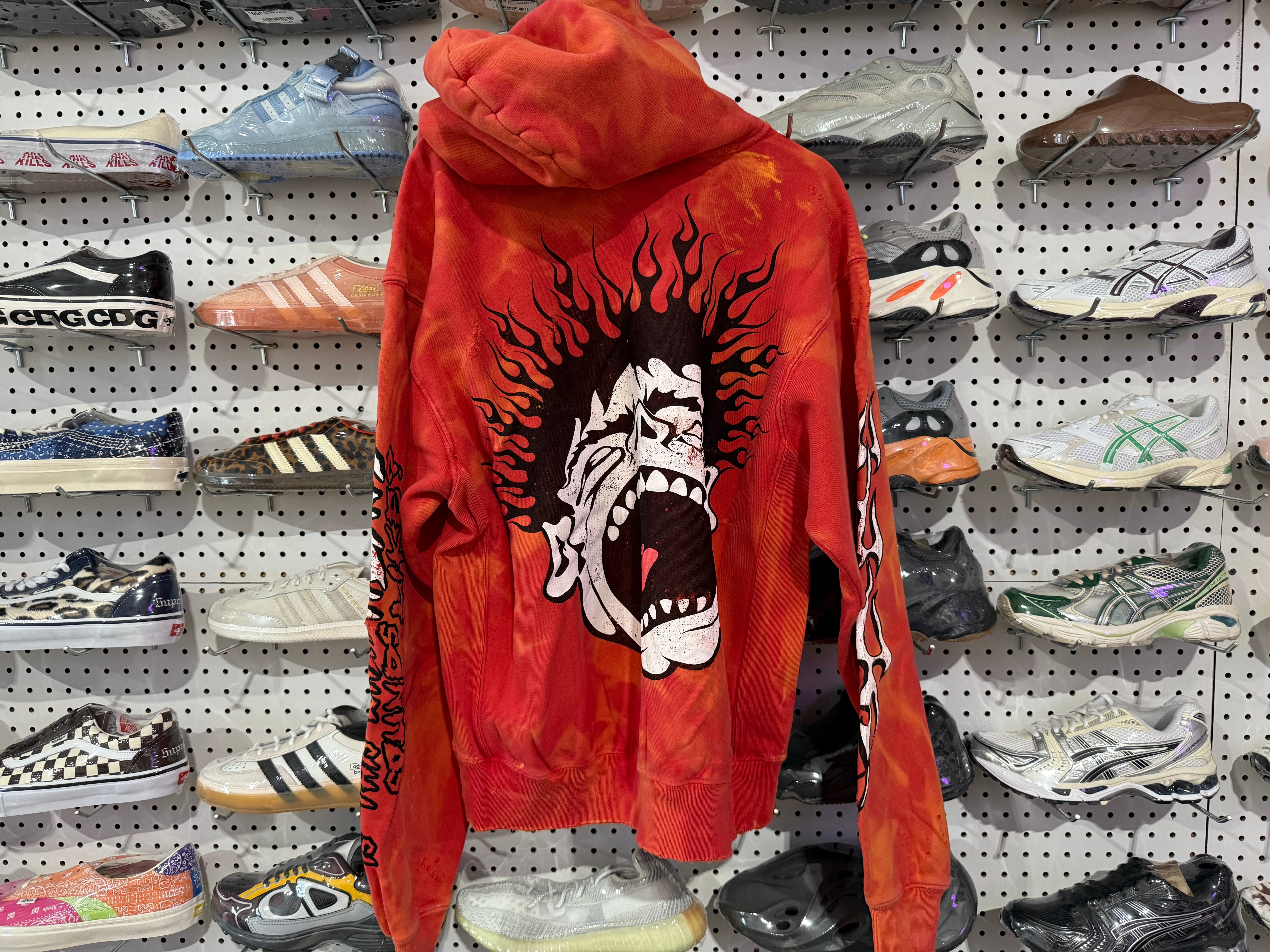 NEW Hellstar Records Lava Wash Hoodie - Red Size Large
