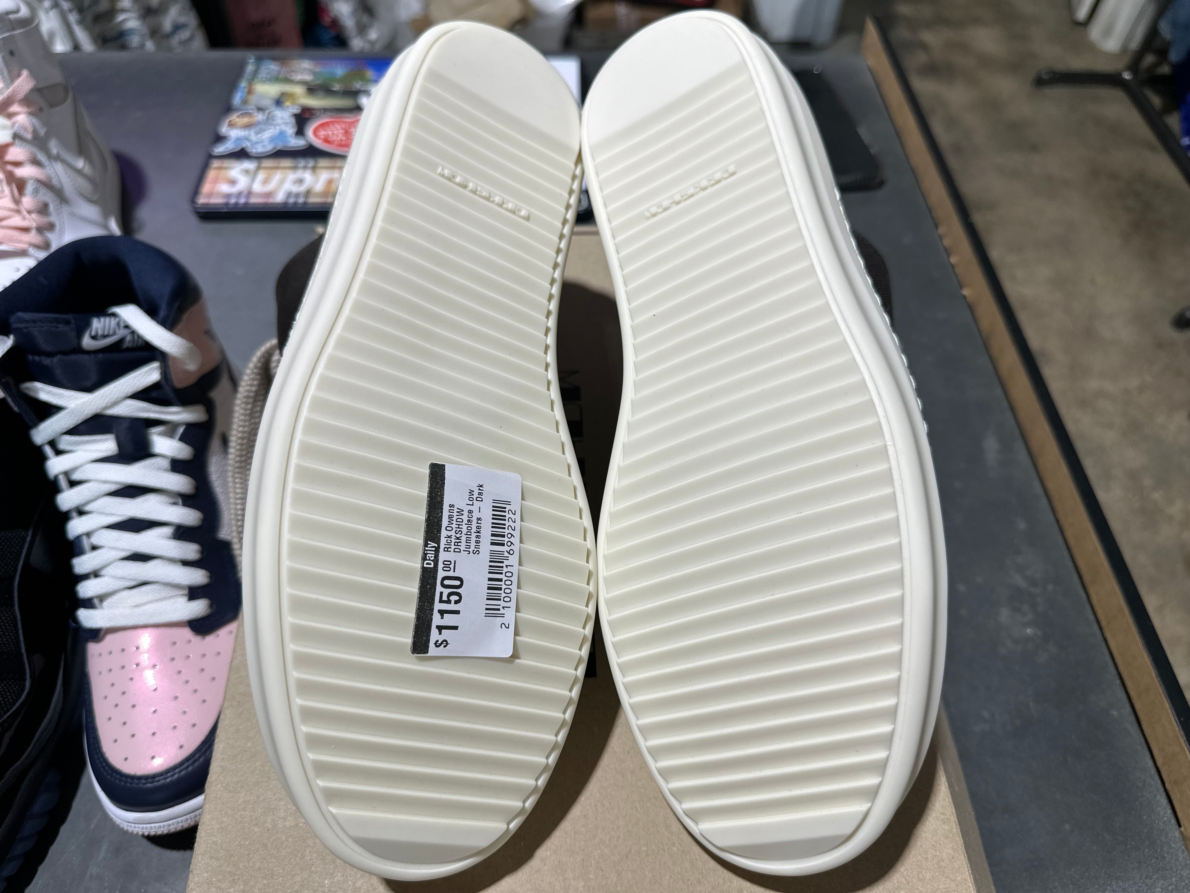 Rick Owens DRKSHDW Jumbolace Low Sneakers - Dark Dust Size 43EU/10US