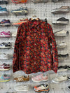 USED FW18 Supreme Roses Corduroy Shirt - Red Size Medium