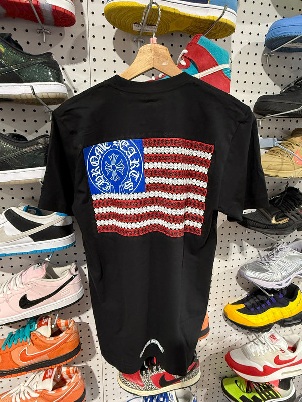 NEW Chrome Hearts American Flag Pocket Tee - Black Size Small