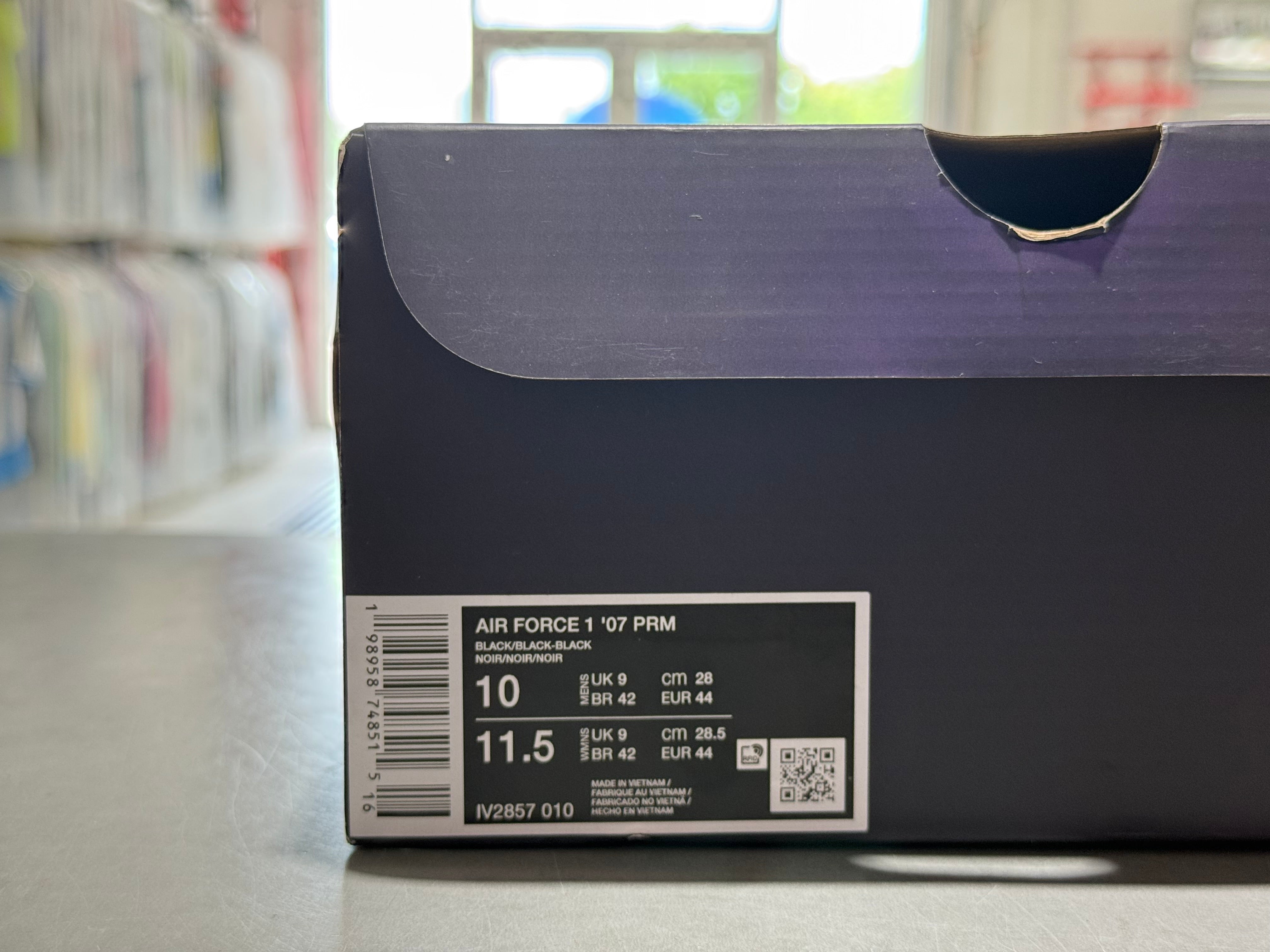 Nike Air Force 1 07 PRM - Black Patent Size 10