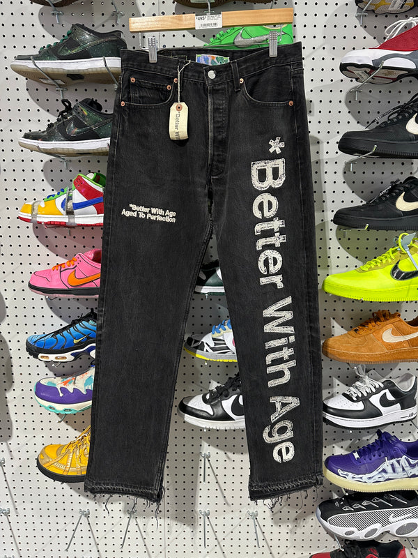 USED Better With Age Denim Jeans - Black Size 31x32