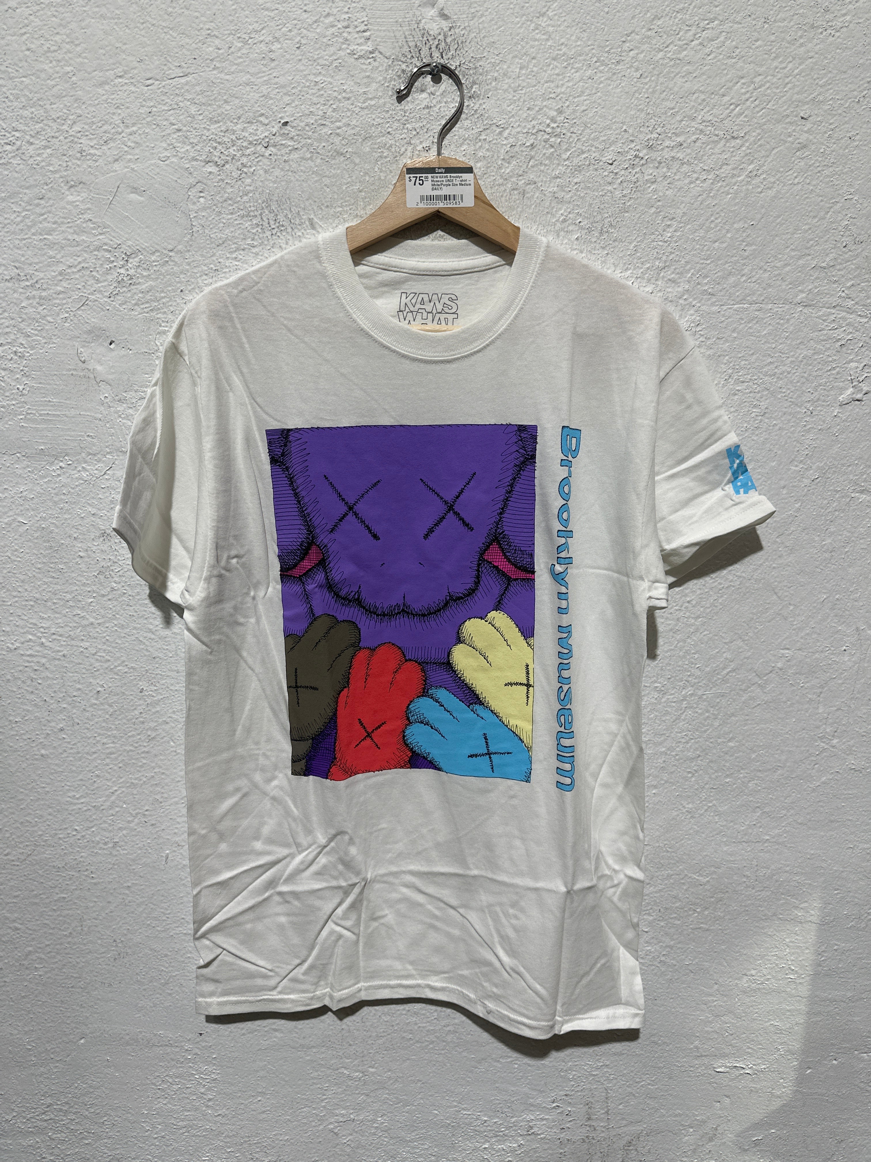 NEW KAWS Brooklyn Museum URGE T-shirt - White/Purple