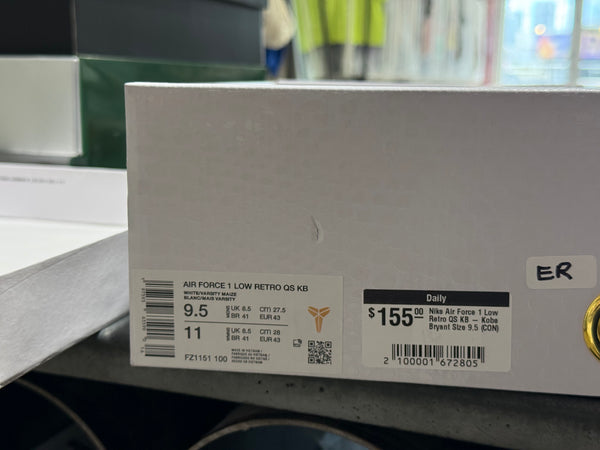 Nike Air Force 1 Low Retro QS KB - Kobe Bryant Size 9.5
