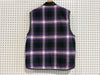 USED Supreme Reversible Shadow Plaid Vest - Green/Purple Size Medium