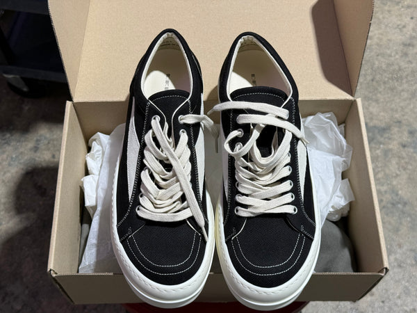 Rick Owens DRKSHDW Vintage Low Sneakers - Black/Milk Size 43EU/10US