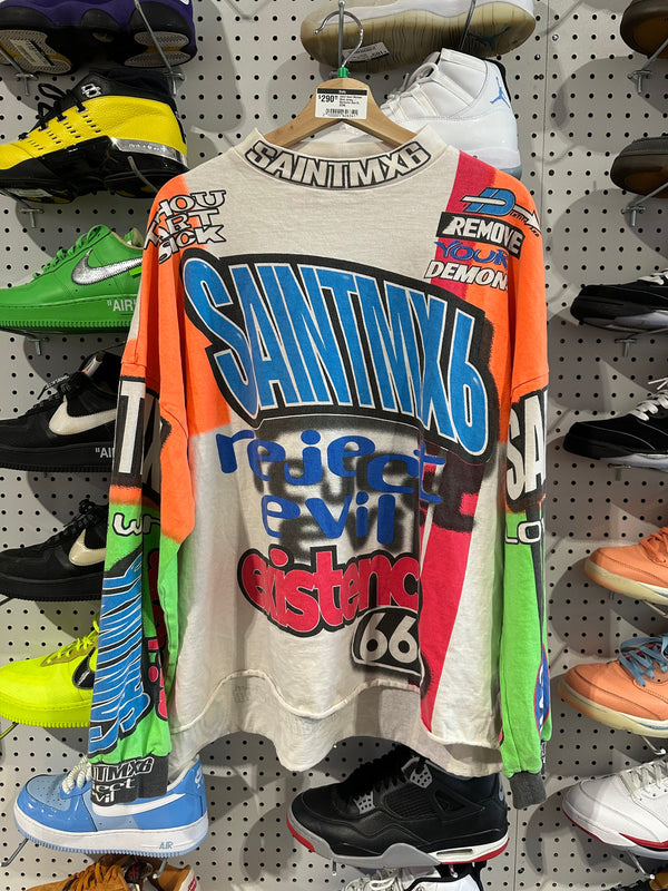 USED Saint Michael Moto Jersey - Multicolor Size XL