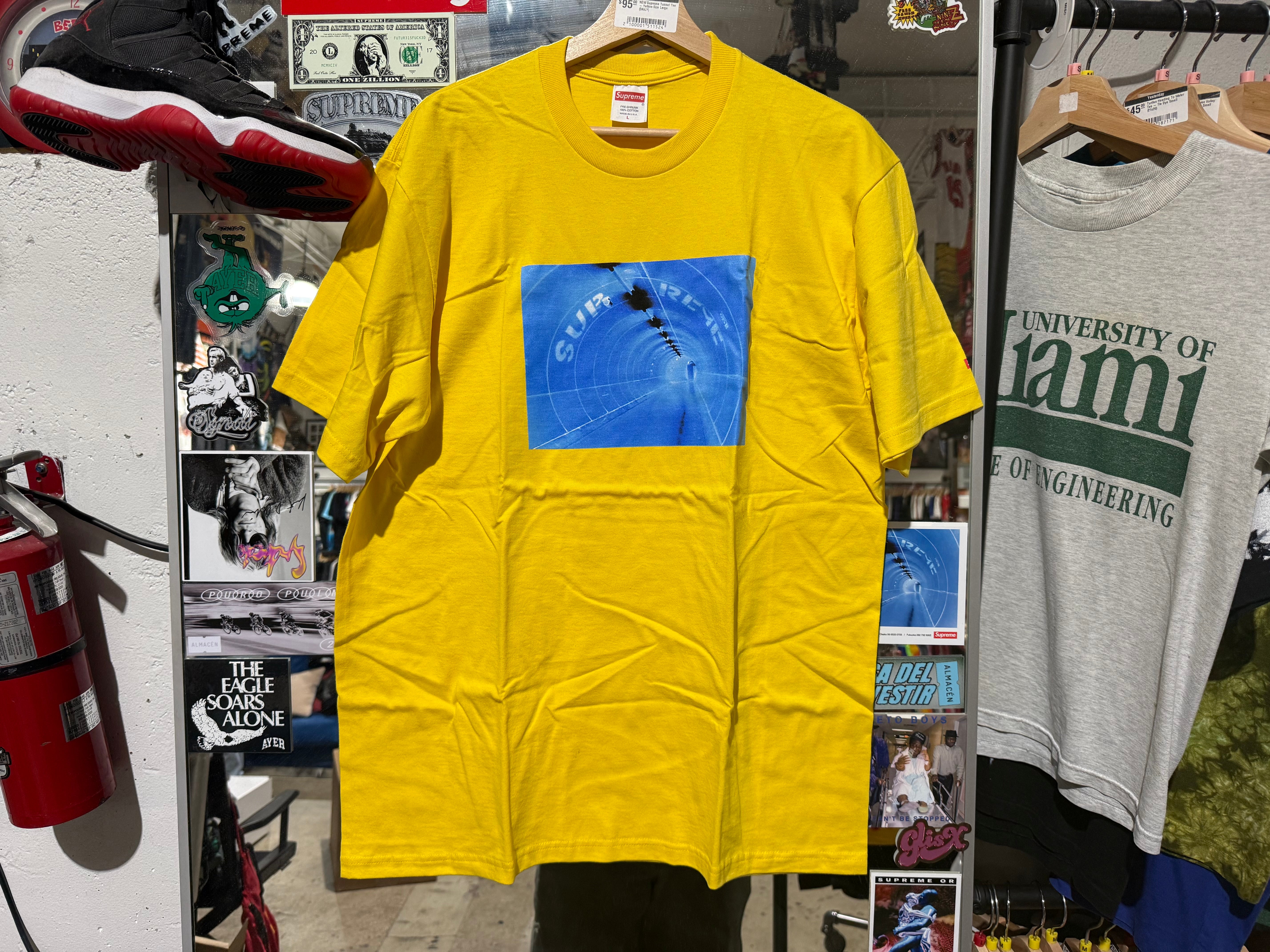 NEW Supreme Tunnel Tee - Yellow Size Large