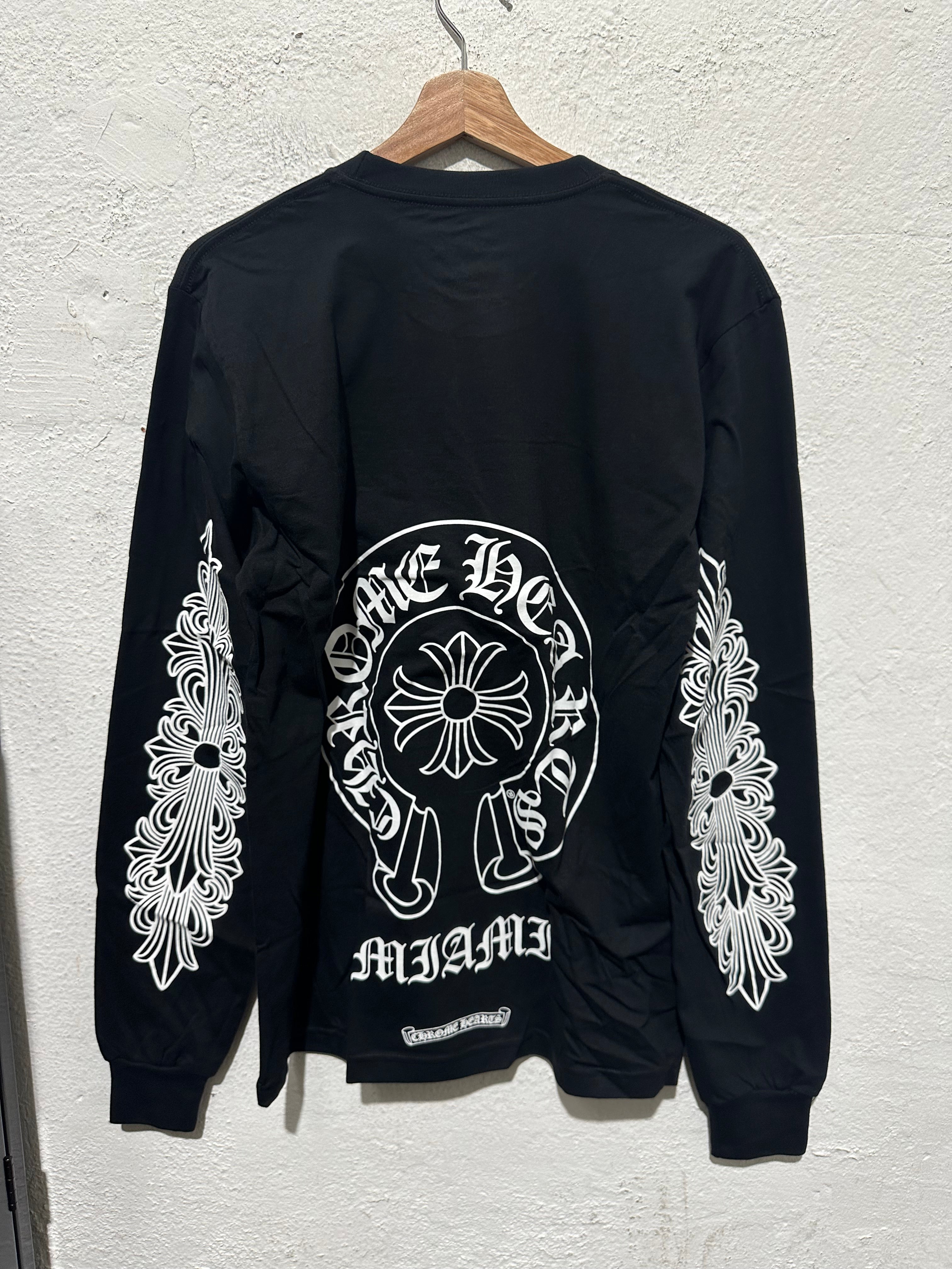 NEW Chrome Hearts Miami Longsleeve Tee - Black