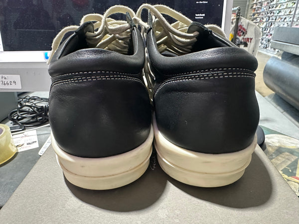 Rick Owens Mainline Vintage Leather Low Sneaker - Black Size 43EU/10US