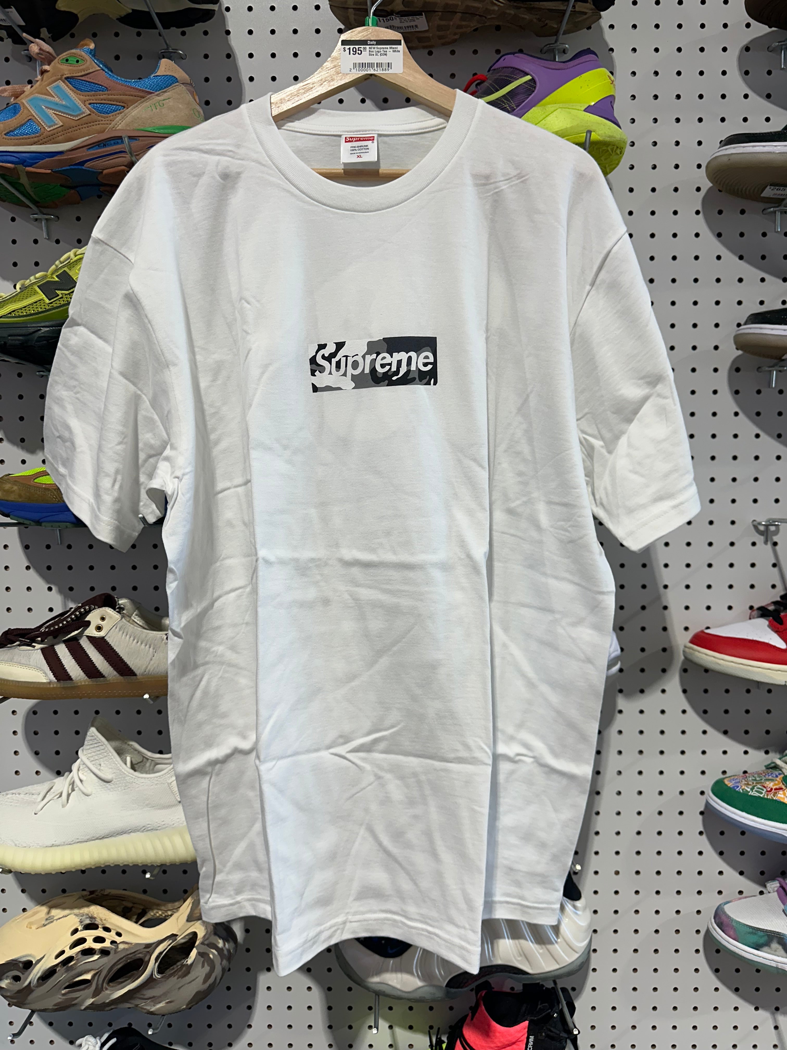 NEW Supreme Miami Box Logo Tee - White Size XL
