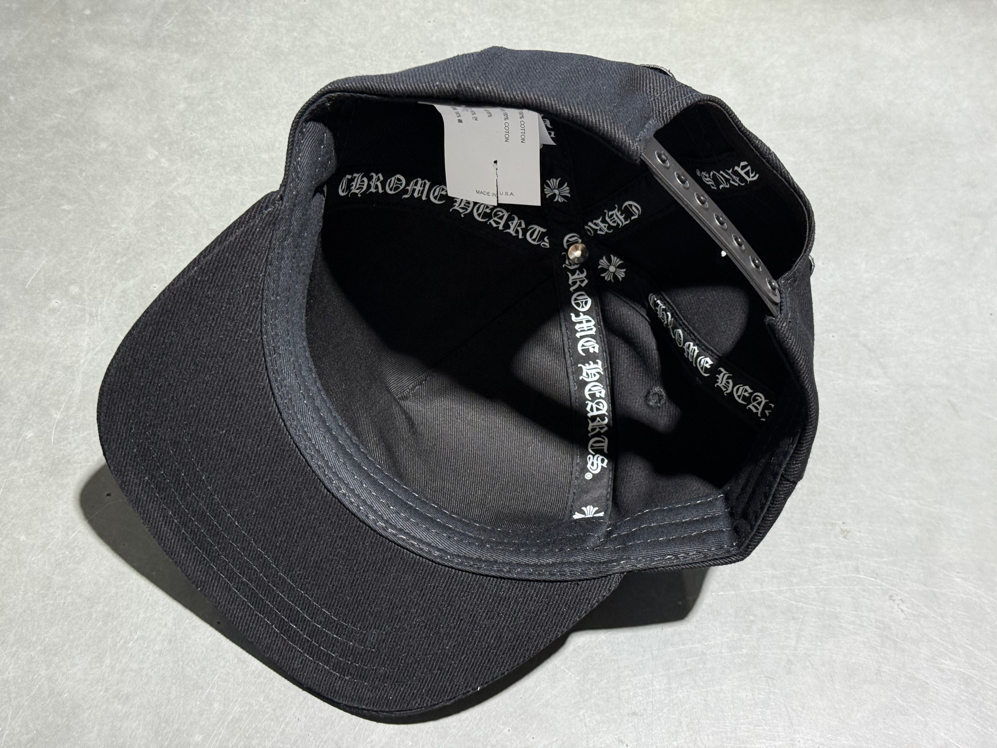 NEW Chrome Hearts Denim Baseball Cap - Monochrome Cross