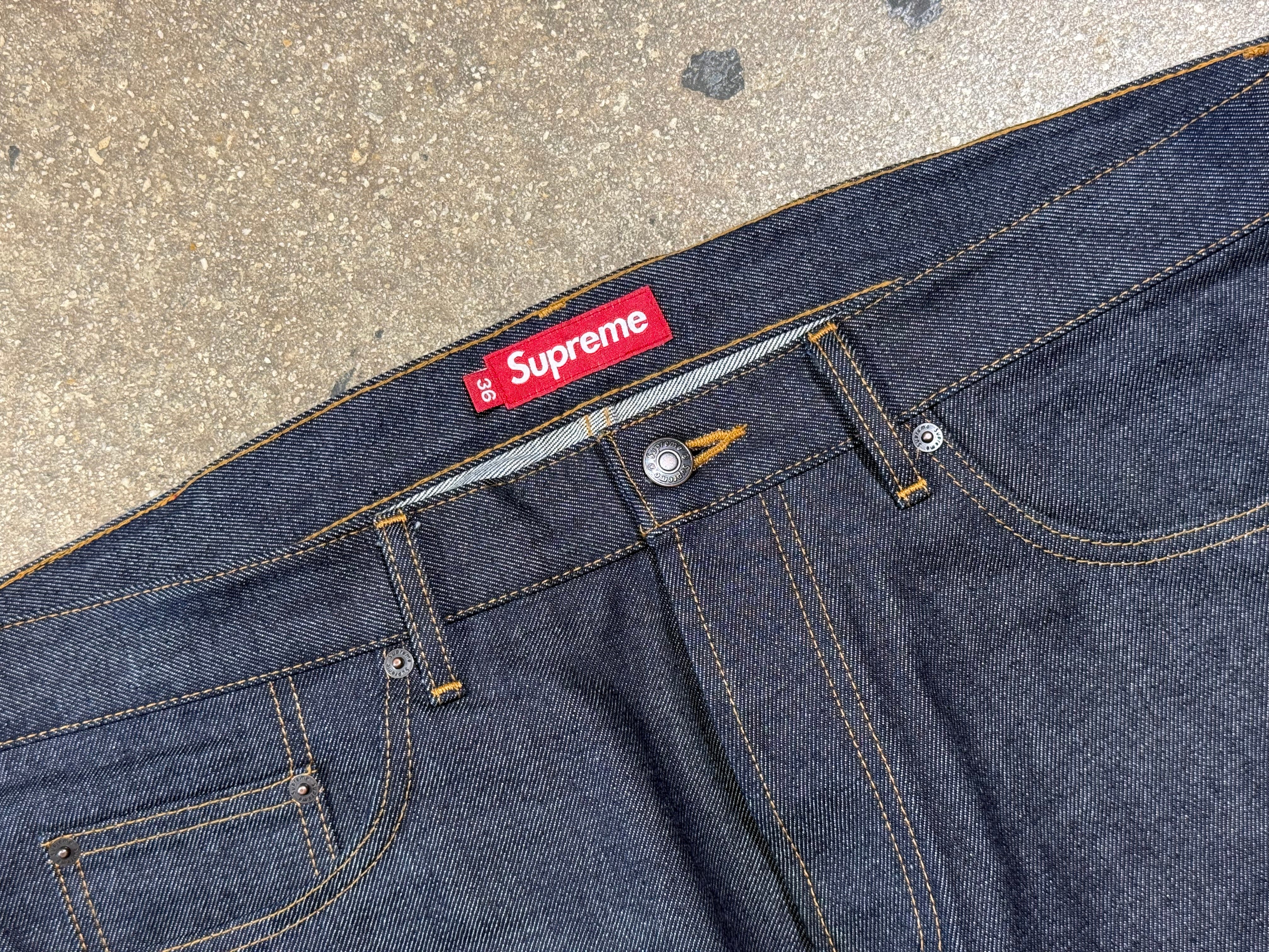 USED Supreme Selvedge Denim - Dark Indigo Size 36