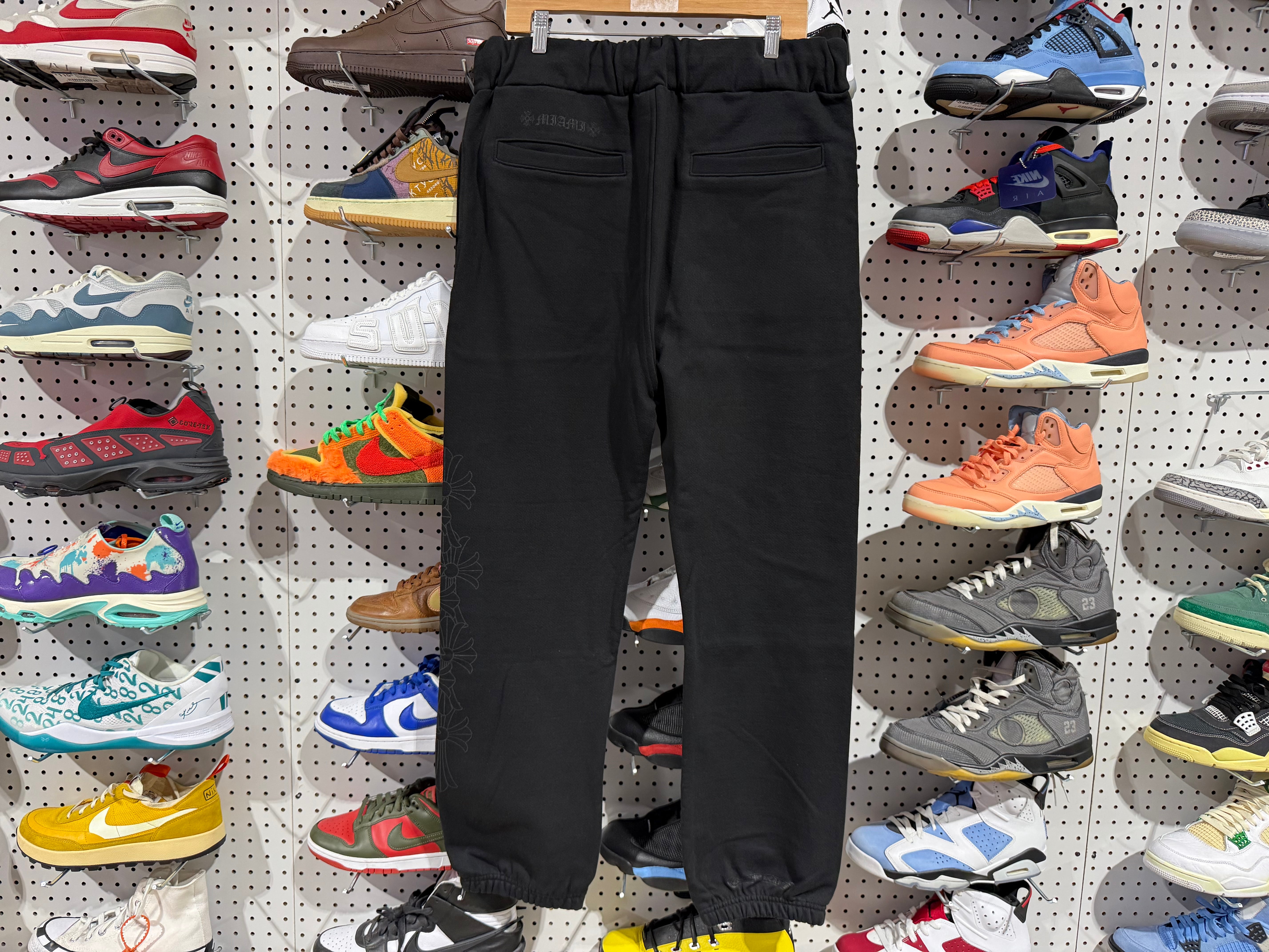 NEW Chrome Hearts Miami Exclusive Sweatpants - Two Toned Black Size Large