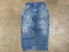 USED Distressed Paint Splatter Carhartt Denim - Blue Size 32x30