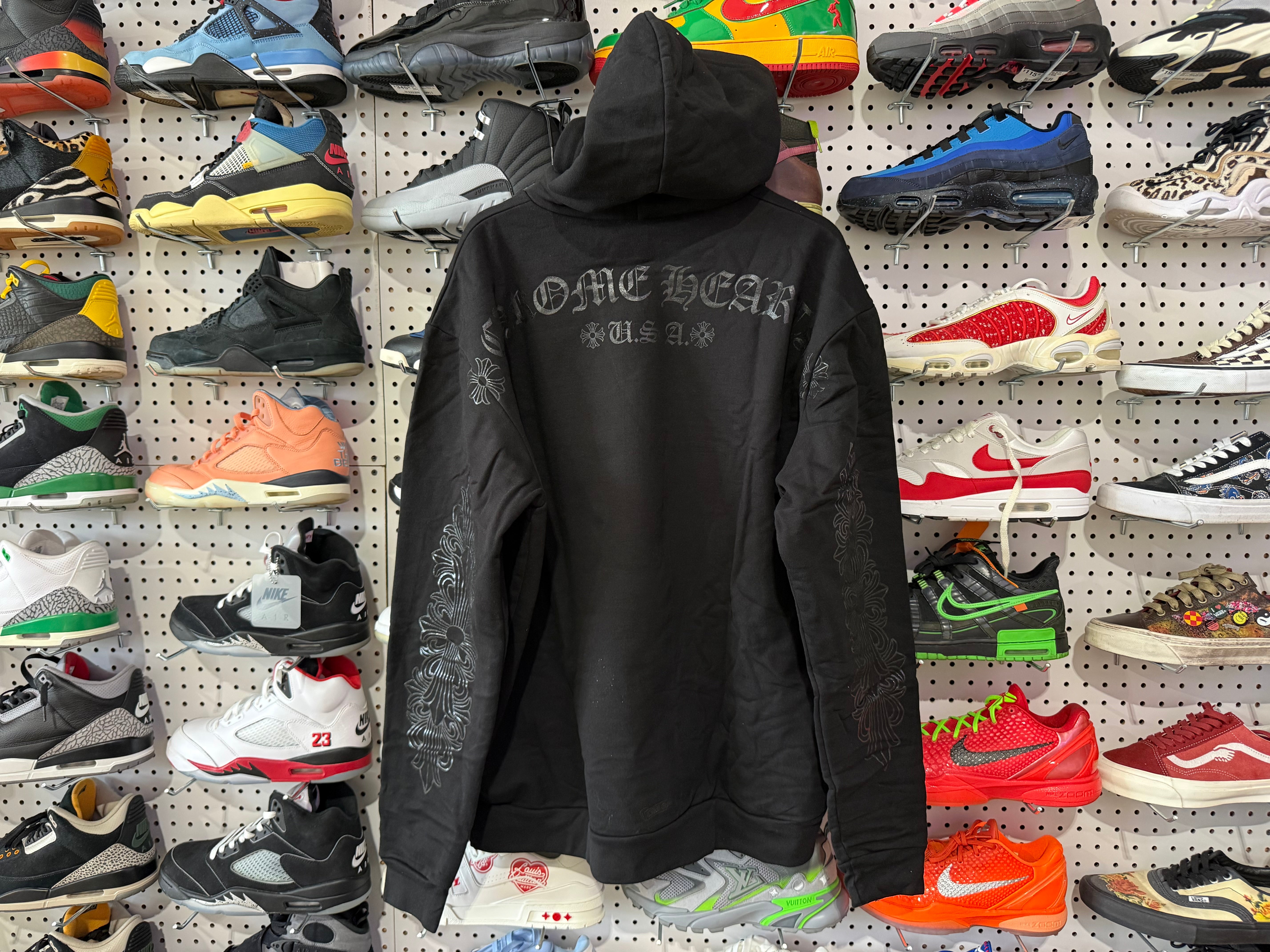NEW Chrome Hearts Online Exclusive Pullover Hoodie - Black/Black Size XL