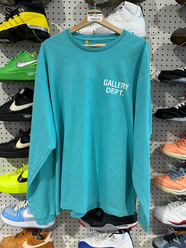 NEW Gallery Department Longsleeve Logo Tee - Aqua Size XL