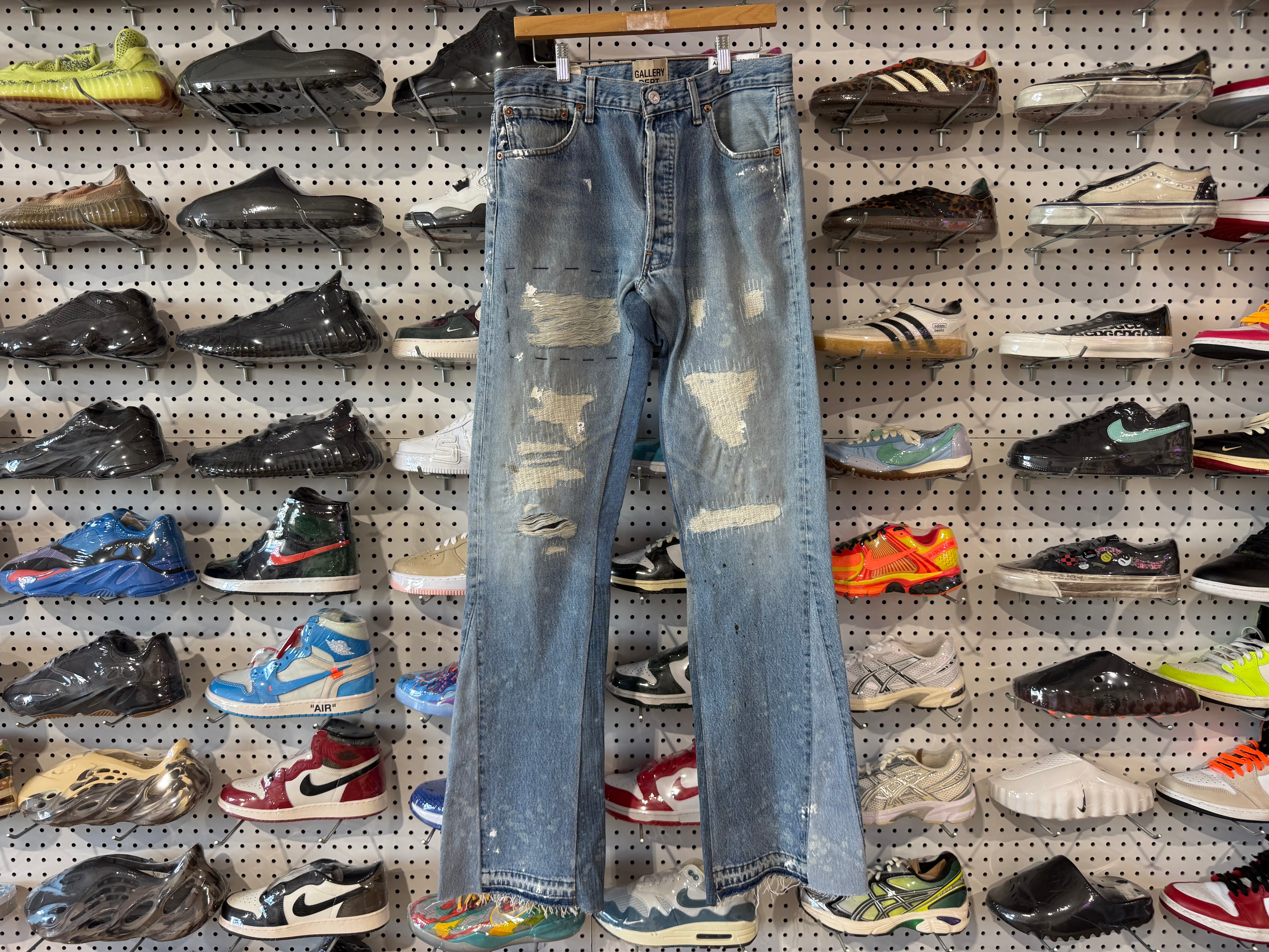 NEW Gallery Department Distressed Flared Denim - Blue Size 32
