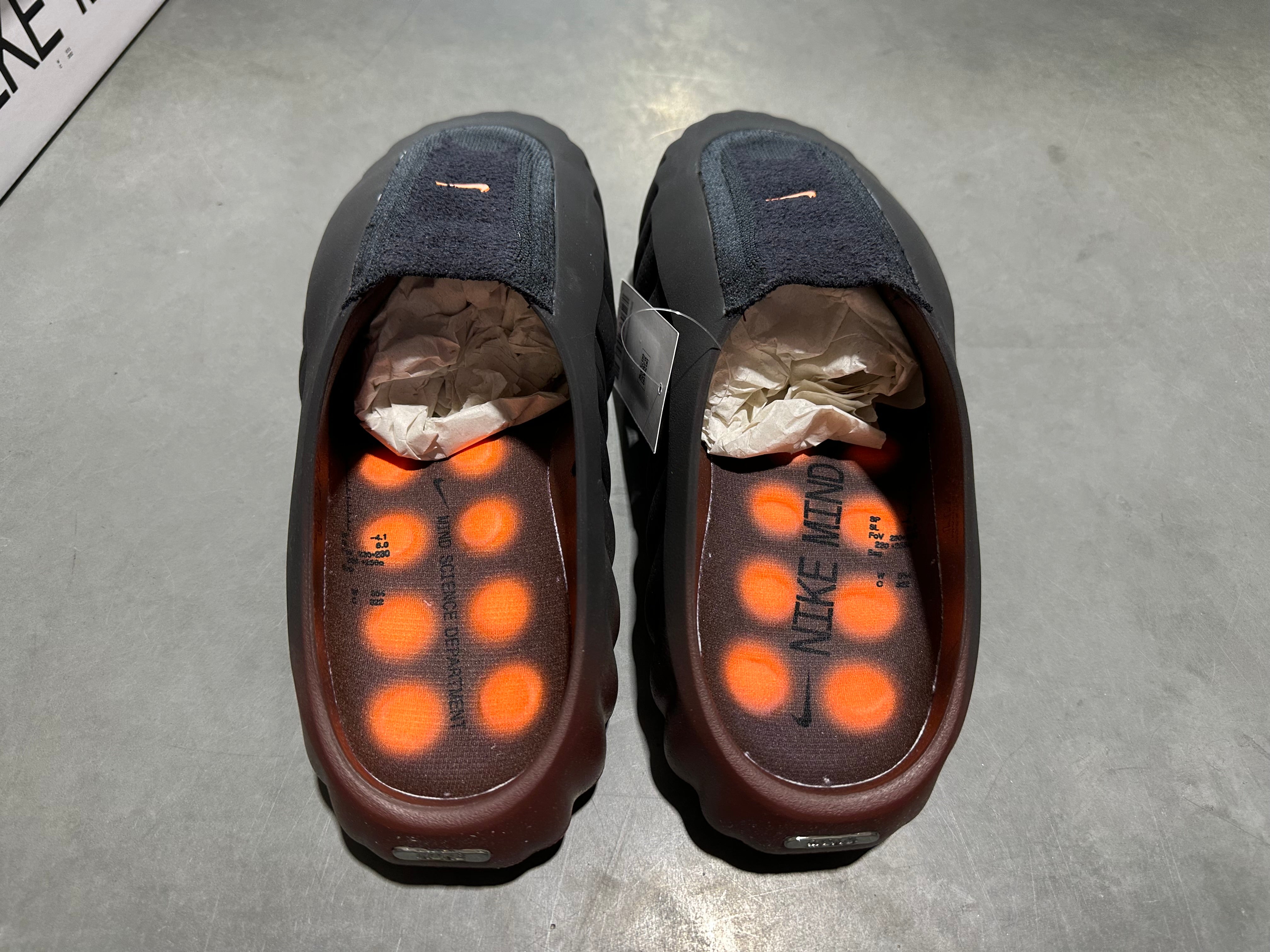 Nike Mind 001 Flyknit Slide - Bronze Eclipse Total Orange Size 7