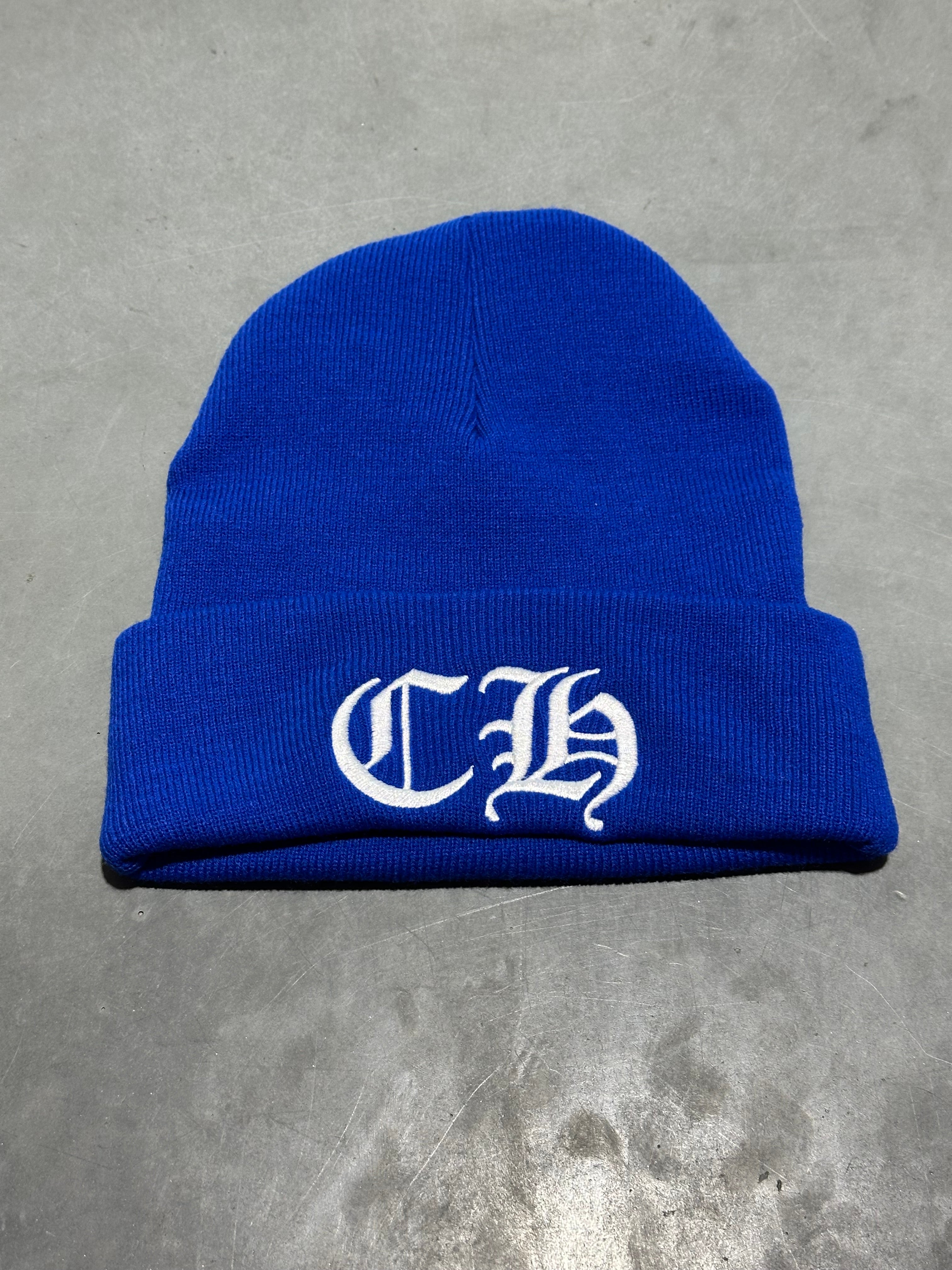 NEW Chrome Hearts Logo Beanie - Blue