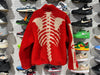 NEW Kapital Bone Pattern Boa Fleece Reversible Jacket - Red Size 5