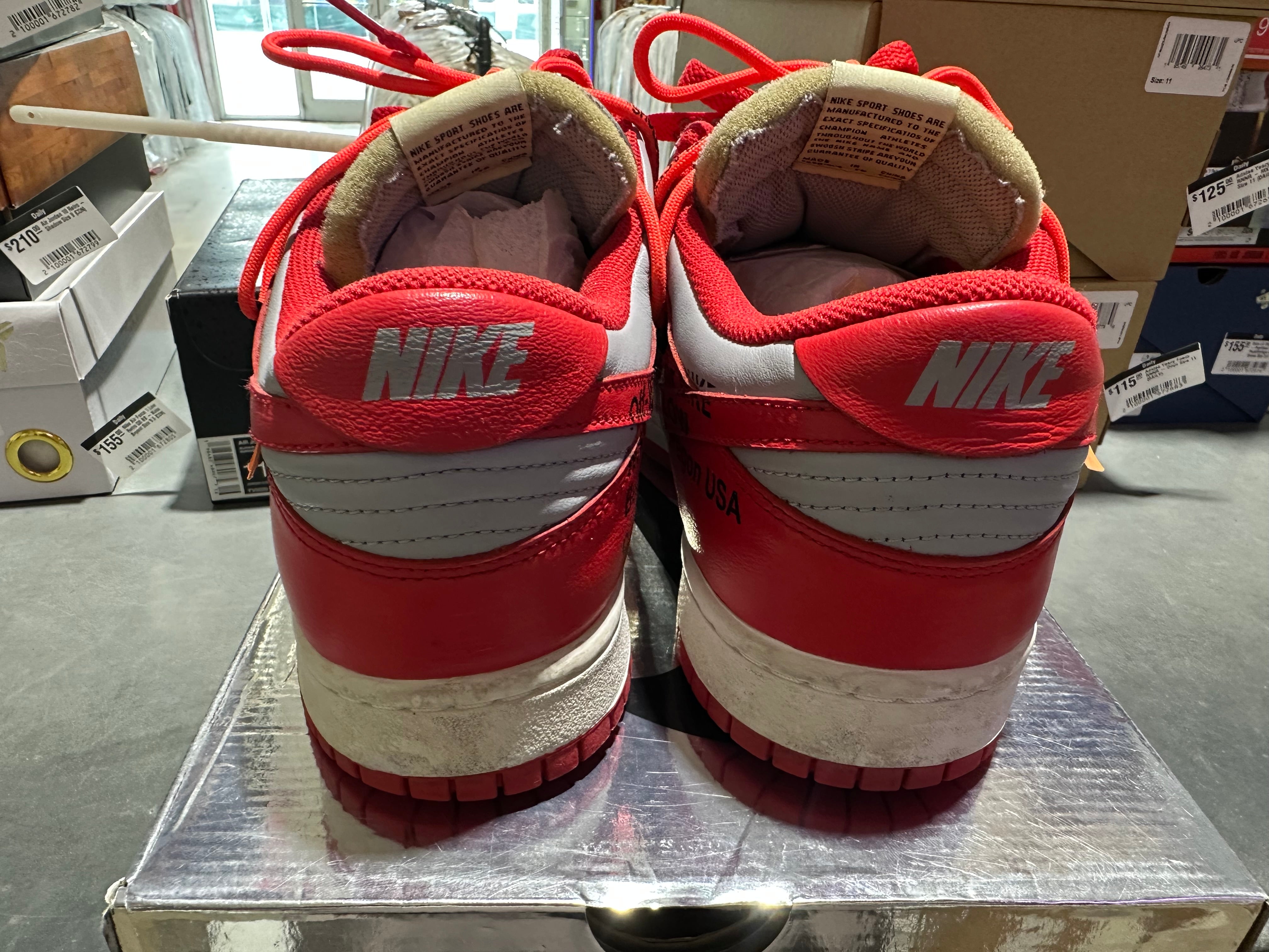 Nike Dunk Low LTHR / Off White - University Red Size 12