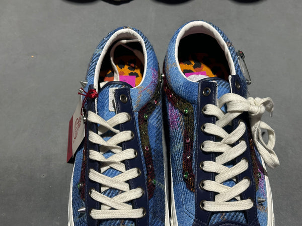 Vand Old Skool 36 - Harris Tweed/Blue Size 9.5n