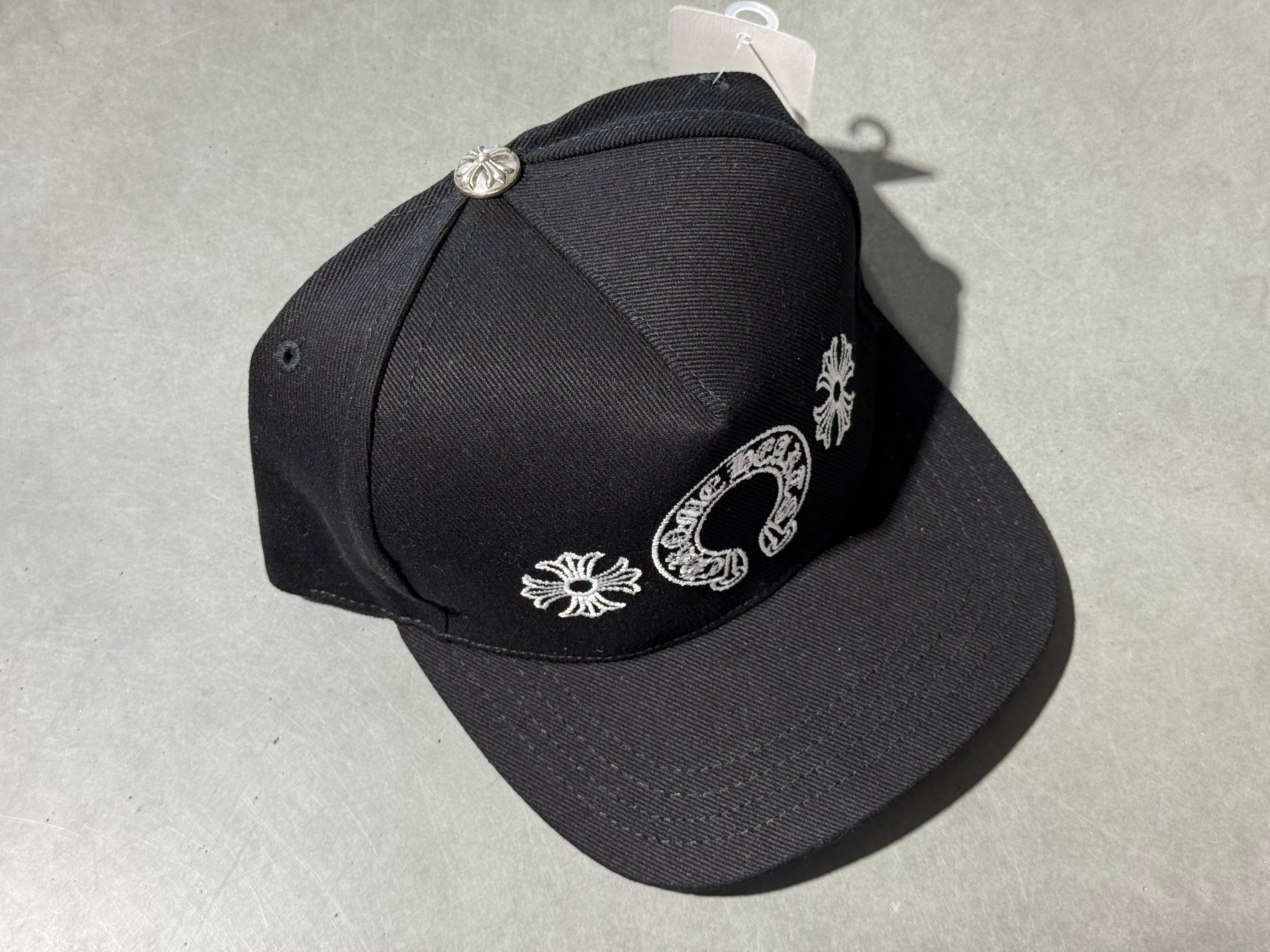 NEW Chrome Hearts Cross & Horseshoe Baseball Cap - Black