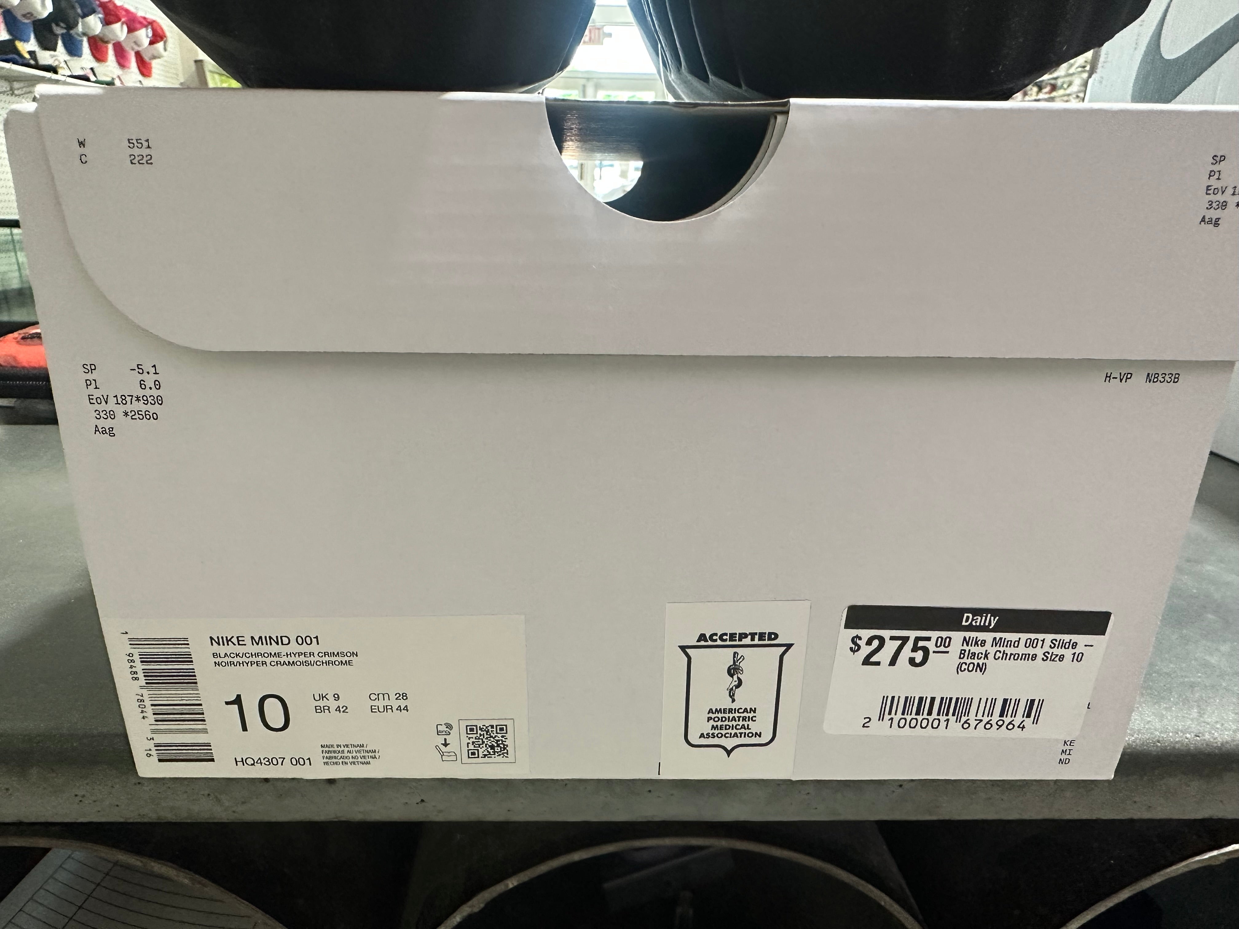 Nike Mind 001 Slide - Black Chrome Size 10