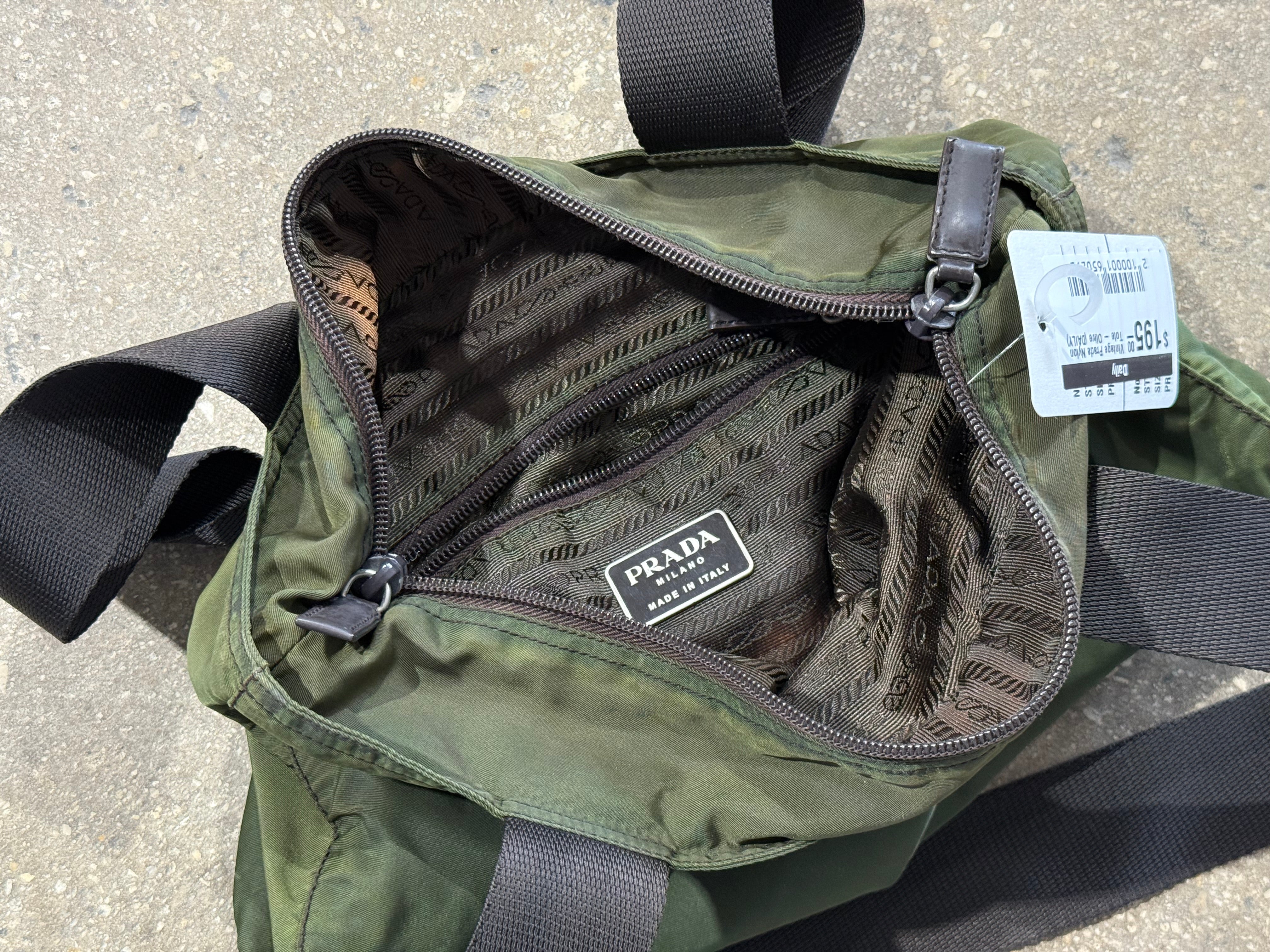 Vintage/Preloved Prada Nylon Tote - Olive