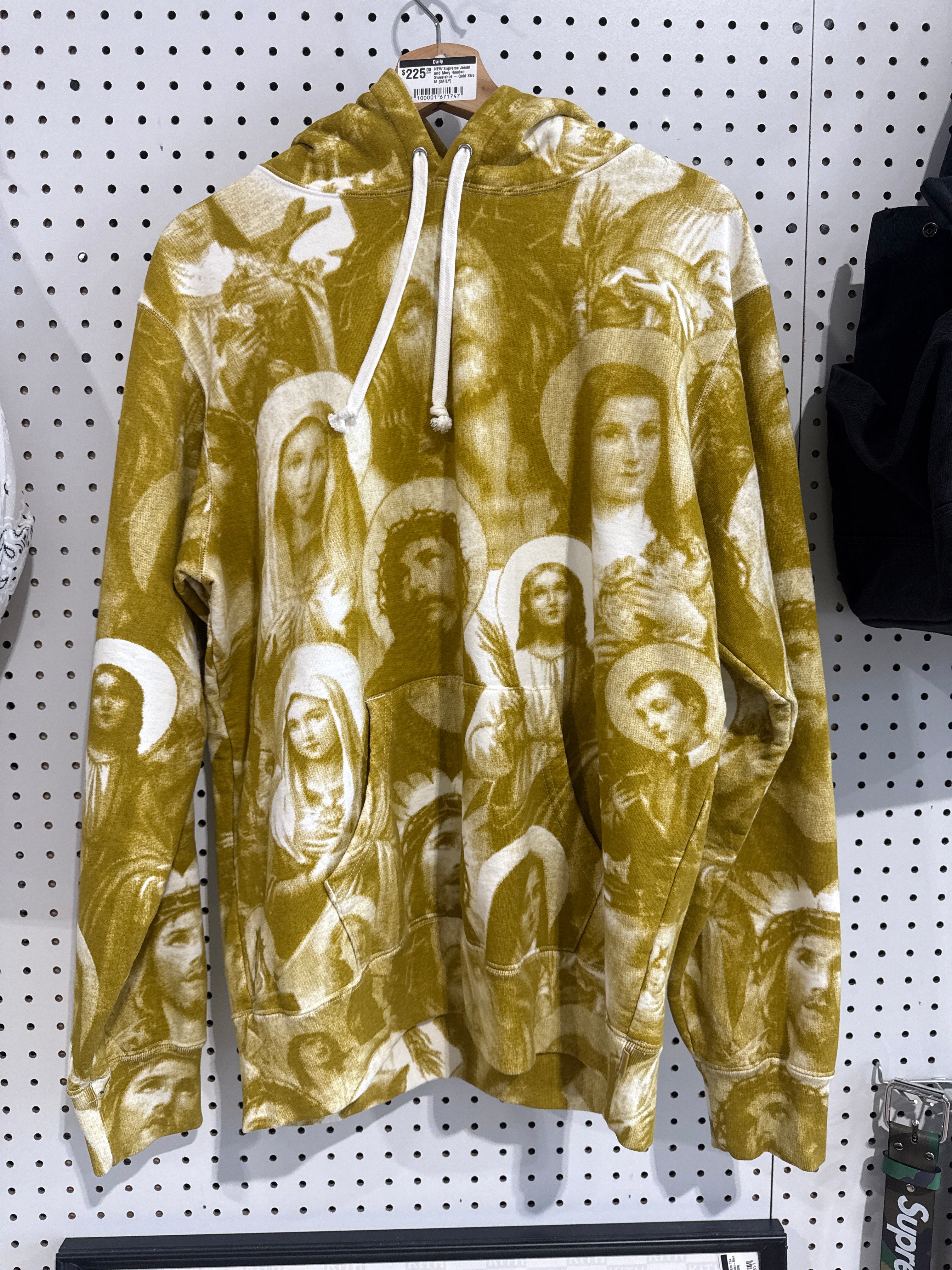 NEW Supreme Jesus and Mary Hooded Sweatshirt - Gold Size Medium